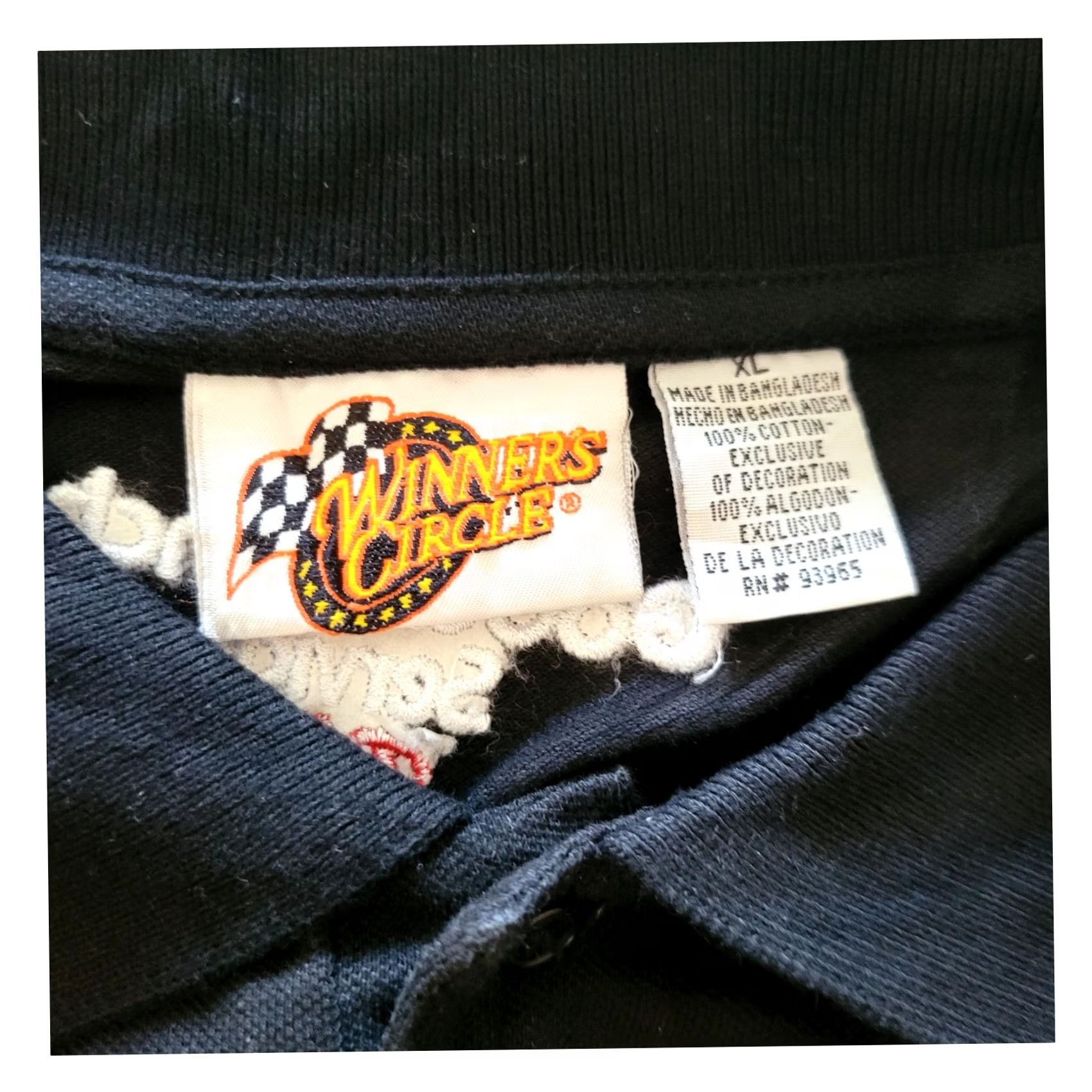 Vintage Vintage Winner's Circle Dale Earnhardt Racing Polo Shirt - XL Black with Red & White Stripes Polo Shirt Men XL Vintage NASCAR Shirt Size US XL / EU 56 / 4 - 3 Thumbnail