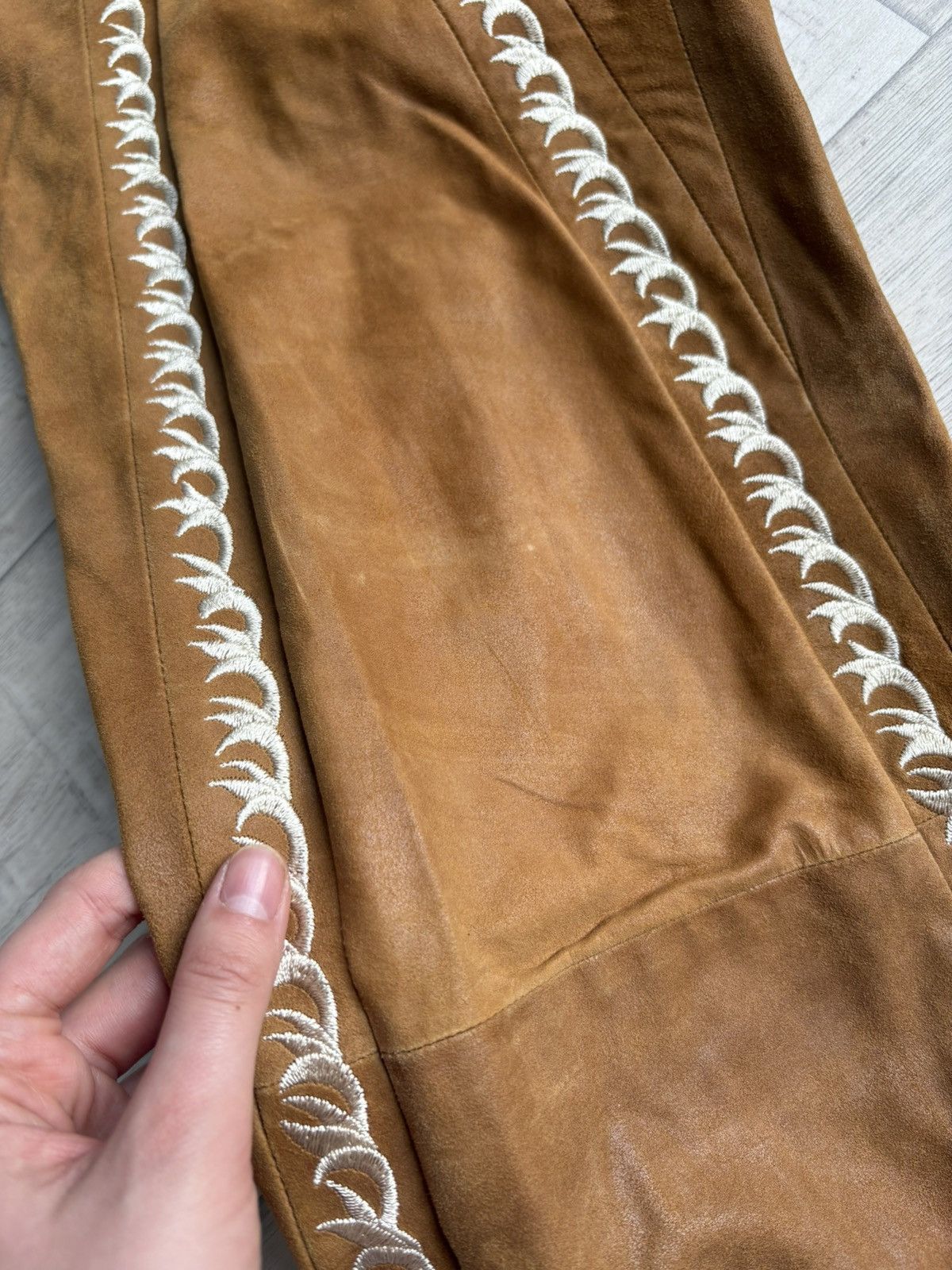 Kenzo Kenzo vintage country cowboy leather embroidered trousers Size US 40 / EU 56 - 8 Thumbnail