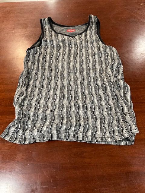 Supreme Black Patterned Tank Top Large