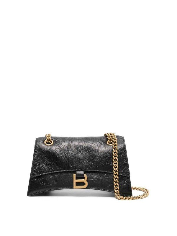 Balenciaga o1s1rm0226 Size: OS / Crush Chain Small Bag In Black Size ONE SIZE - 1 Thumbnail