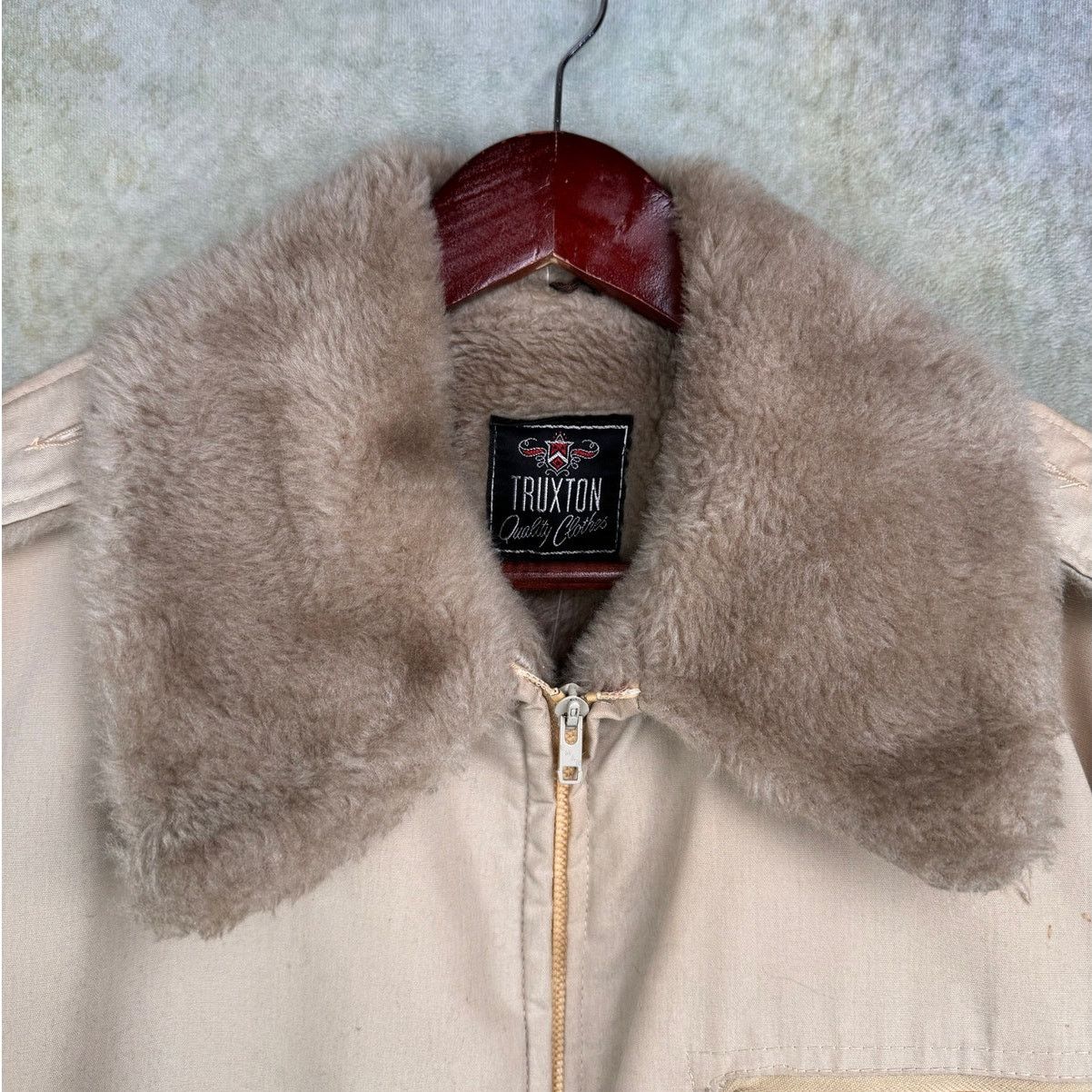 Vintage VTG 70s Pilots Jacket Sz L Beige Tan Faux Fur Full Zip Size US L / EU 52-54 / 3 - 8 Thumbnail
