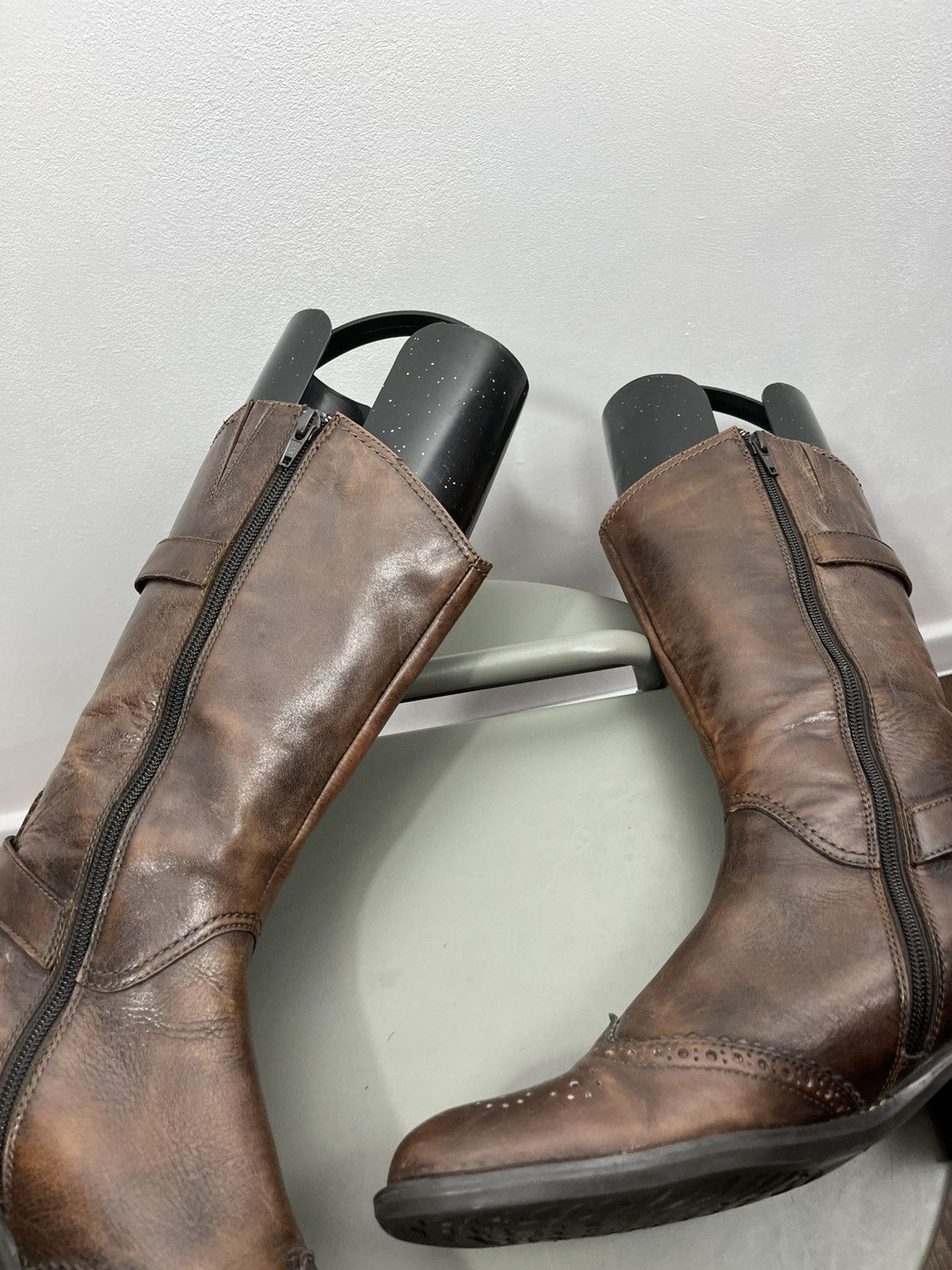 Other Vintage Brown Leather Buckle Boots US 6.5 Distressed Style Size US 6.5 / IT 36.5 - 8 Thumbnail
