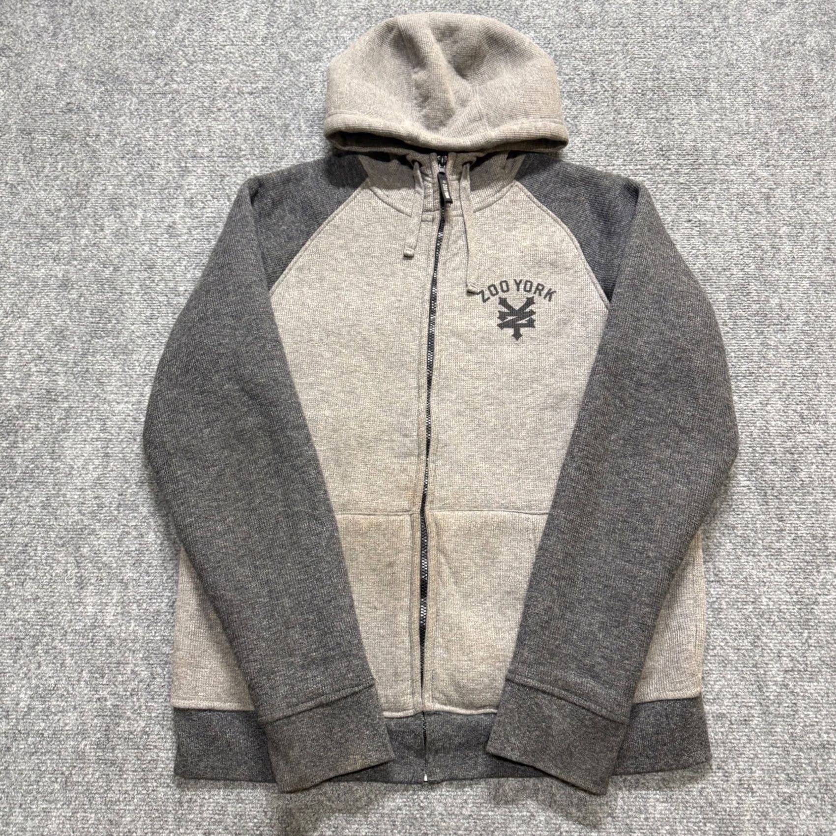 Zoo York VINTAGE Zoo York Jacket Windbreaker 100% Cotton XL Men Gray Distressed Y2K Stained Full Zip Sherpa Lined Skater Size US XL / EU 56 / 4 - 3 Thumbnail