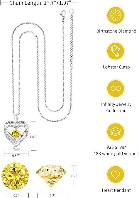 Other Jewelry for Women Wife Infinity Heart Birthstone Size ONE SIZE - 3 Thumbnail