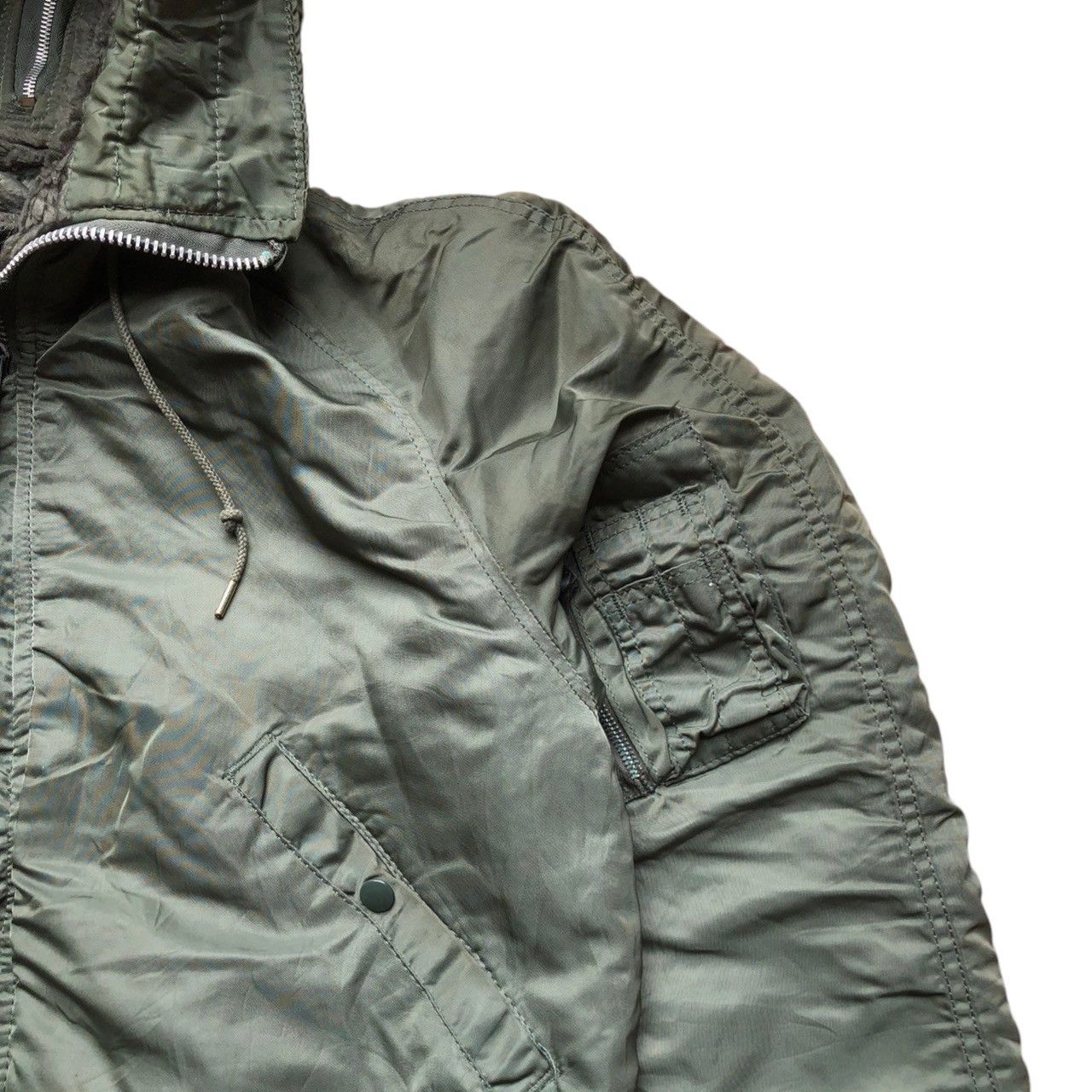 Alpha Industries Vintage 90s Alpha Industries N-2B Hoodie Bomber Jacket Size US M / EU 48-50 / 2 - 5 Thumbnail