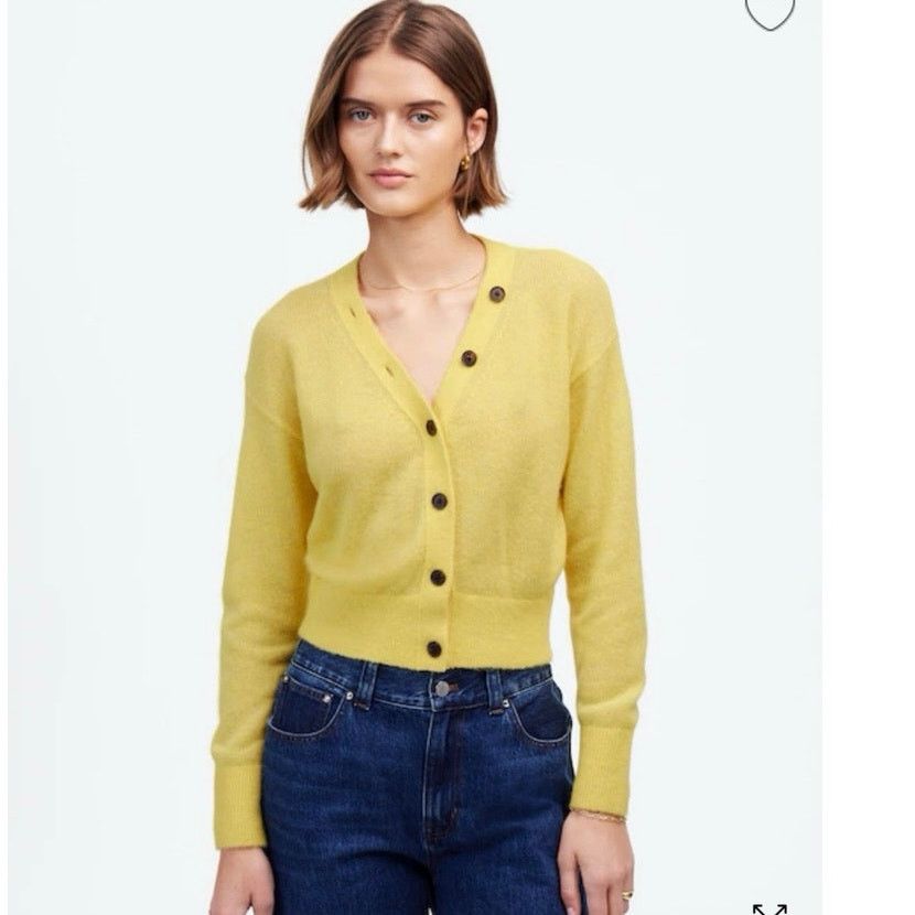 Madewell Madewell Alpaca-Blend V-Neck Cardigan Canary Yellow Size XS Size XS / US 0-2 / IT 36-38 - 1 Thumbnail