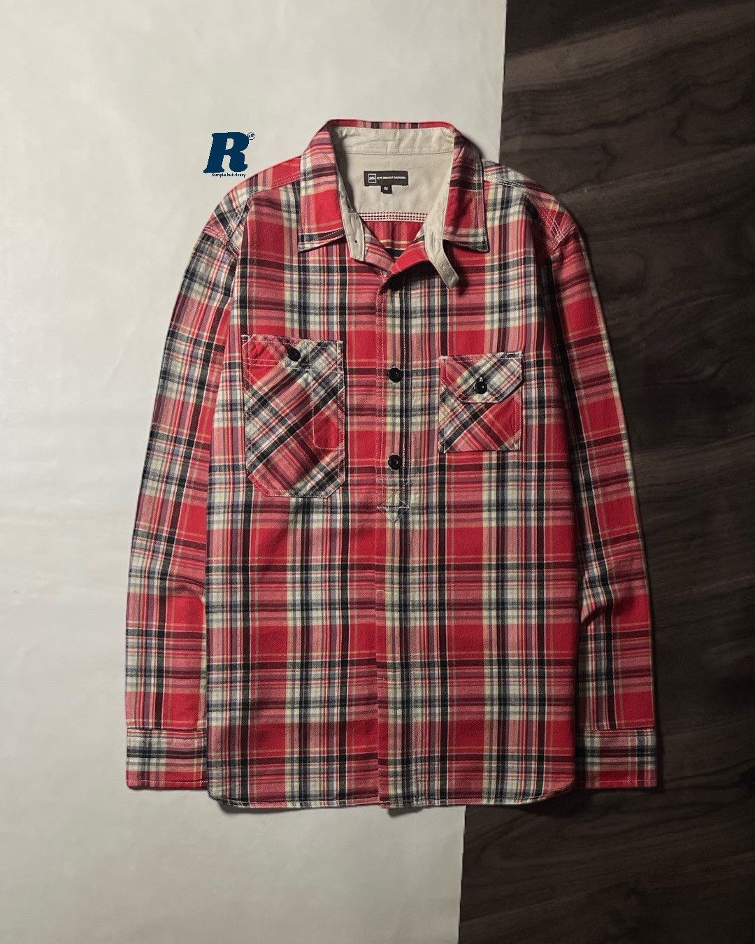 Japanese Brand Flannel Workshirt PETIT BONHEUR INATTENDU Size M Size US M / EU 48-50 / 2 - 1 Thumbnail