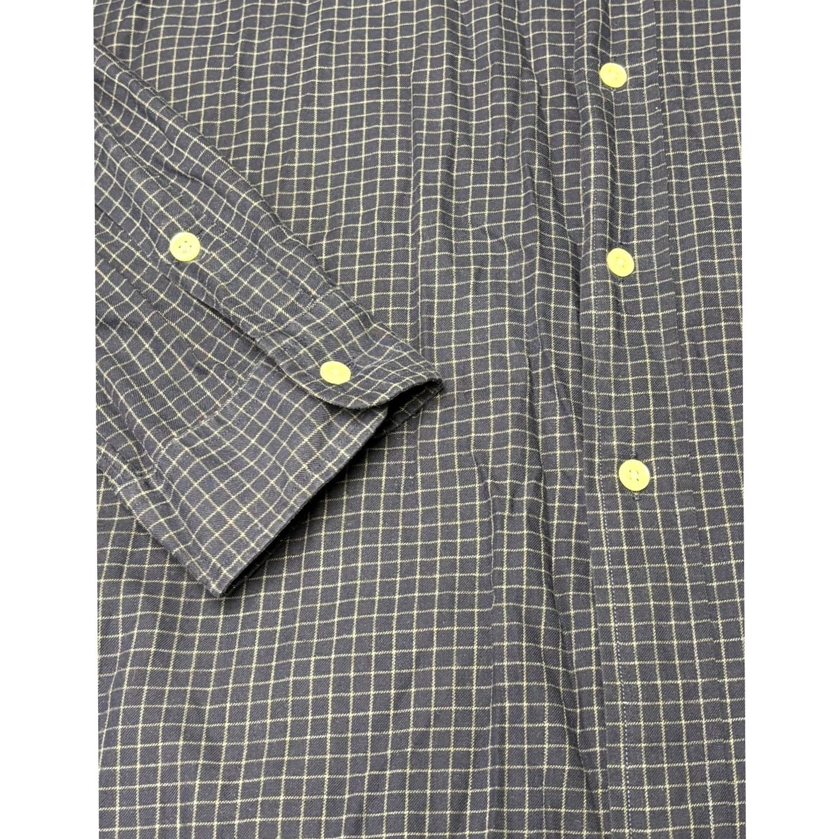 Polo Ralph Lauren Polo Ralph Lauren Blake Mens XL Navy Blue Check Cotton Button-Down Shirt Long Size US XL / EU 56 / 4 - 3 Thumbnail