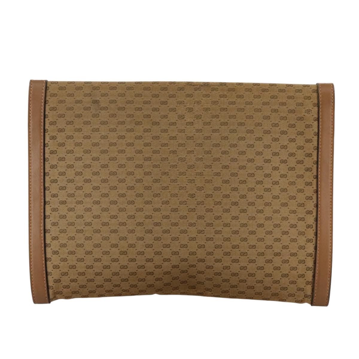 Gucci GUCCI Micro GG Canvas Clutch Bag Beige Size ONE SIZE - 2 Thumbnail