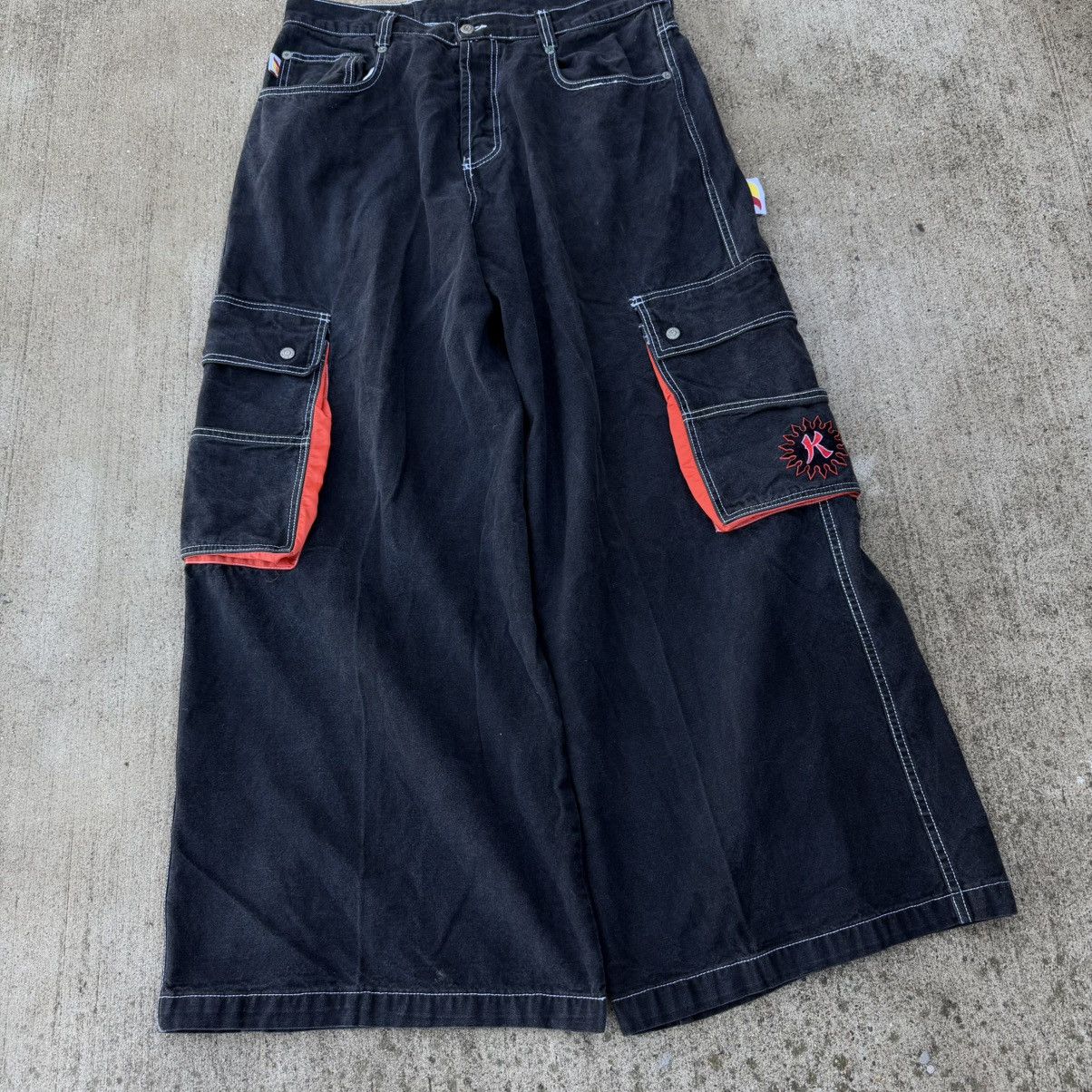 JNCO Vintage 90s Kikwear Cargo Denim Black Pants Sz 34 Rave Jnco Size US 30 / EU 46 - 2 Thumbnail