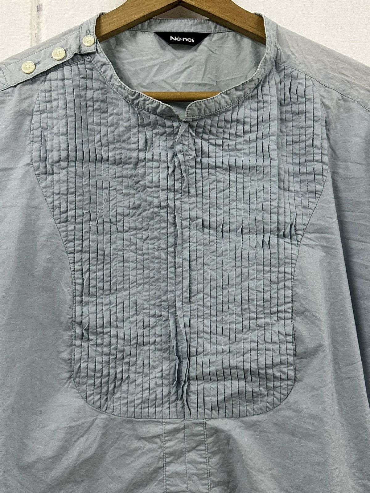 Ne-Net Ne-Net Issey Miyake Ruffle Side Button L/S Shirt Size US L / EU 52-54 / 3 - 5 Thumbnail