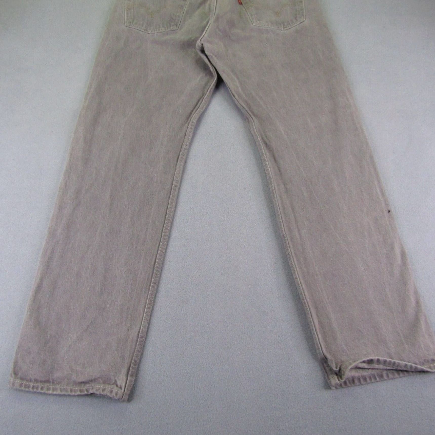 Levi's VINTAGE Levi's Jeans Mens 501 Button Fly Straight Denim Beige 38x34 Regular 32in Inseam Mens Size US 35 - 7 Thumbnail