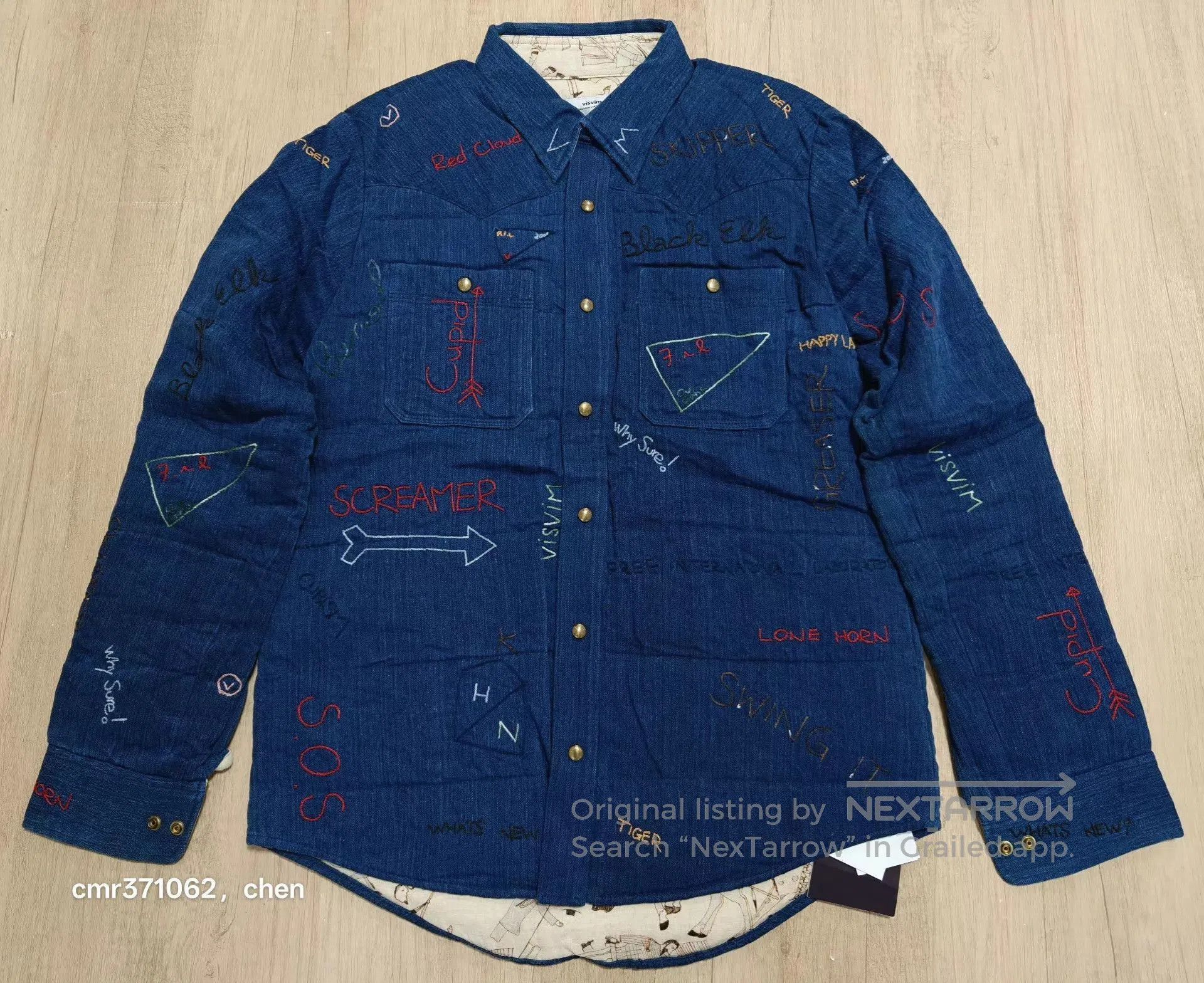 Visvim Blue Embroidered Long Sleeve Button. Size US M / EU 48-50 / 2 - 1 Thumbnail