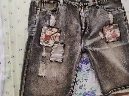 E.T. Wright Men's Retro Style Ripped Denim Shorts Size US 30 / EU 46 - 4 Thumbnail