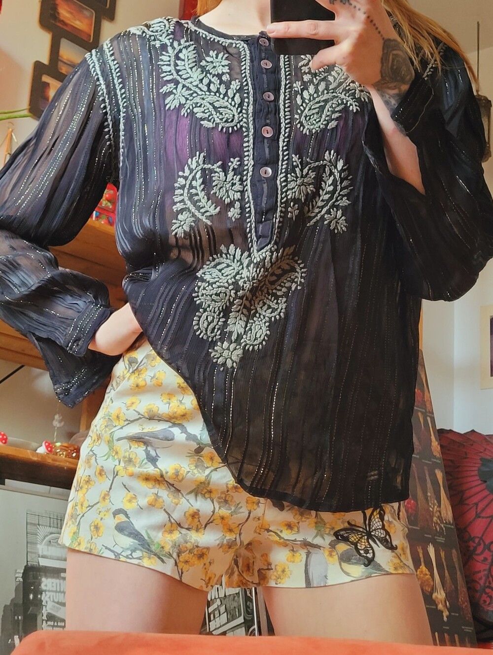 Maison Hotel Maison Hotel Kate Metallic Gold Blouse In Black- Size S Size S / US 4 / IT 40 - 8 Thumbnail