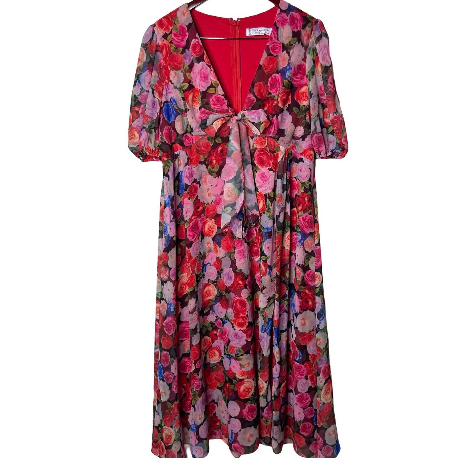 Other Ieena Duggal 55626 Floral Print Chiffon Dress Rose pink 16 Size XXL / US 16-18 / IT 52-54 - 2 Thumbnail