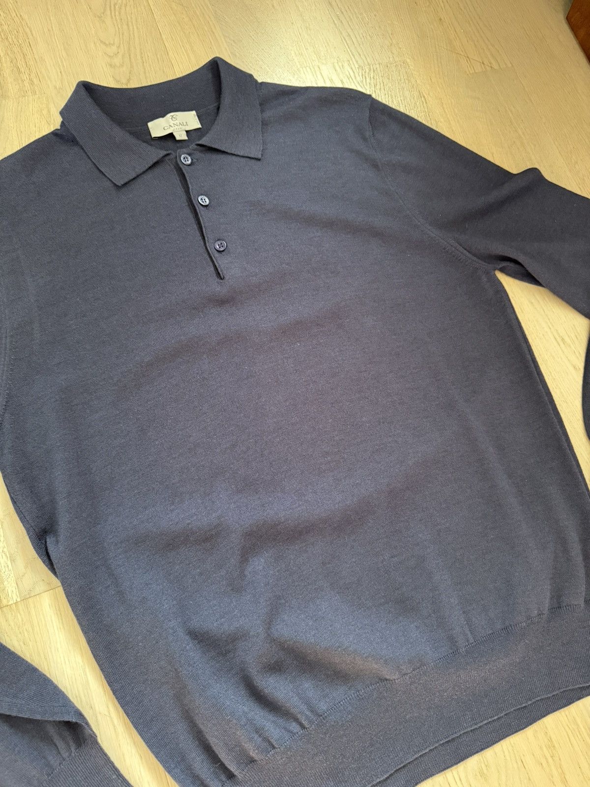 Canali CANALI wool knit polo SEE TAPE MEASUREMENTS IN PHOTOS Size US L / EU 52-54 / 3 - 4 Thumbnail