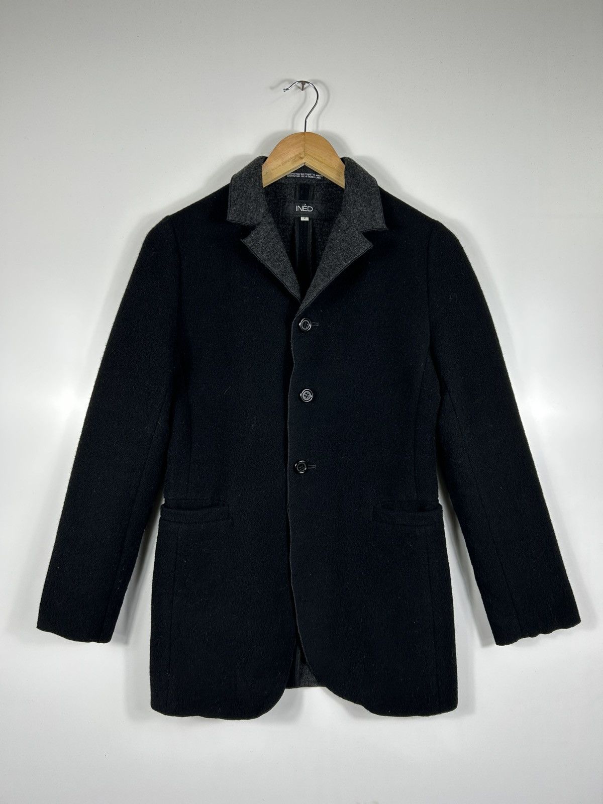 Designer × Japanese Brand × Yohji Yamamoto 🔥Ined Yohji Yamamoto Wool Single Breast Size XS / US 0-2 / IT 36-38 - 1 Thumbnail