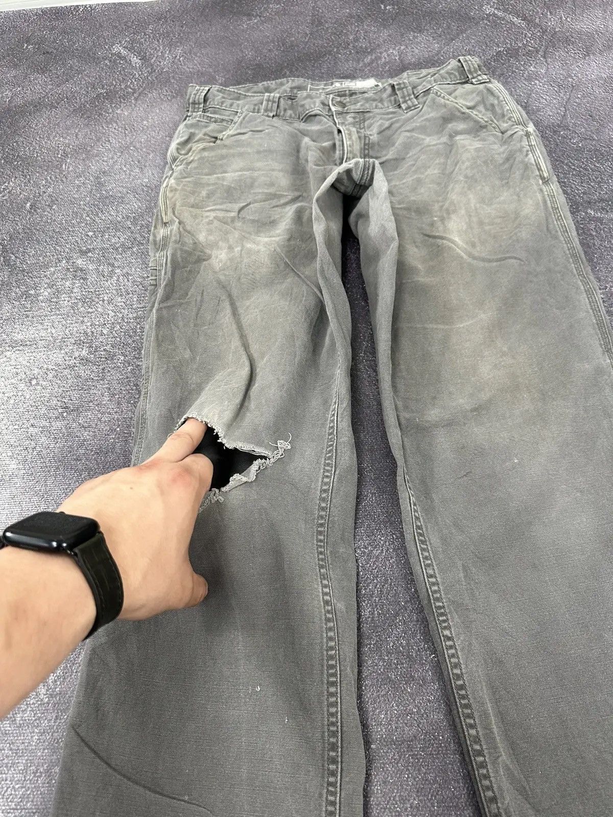 Carhartt × Vintage Vintage Carhartt Faded Grey American Hype Baggy Pants Size US 34 / EU 50 - 8 Thumbnail
