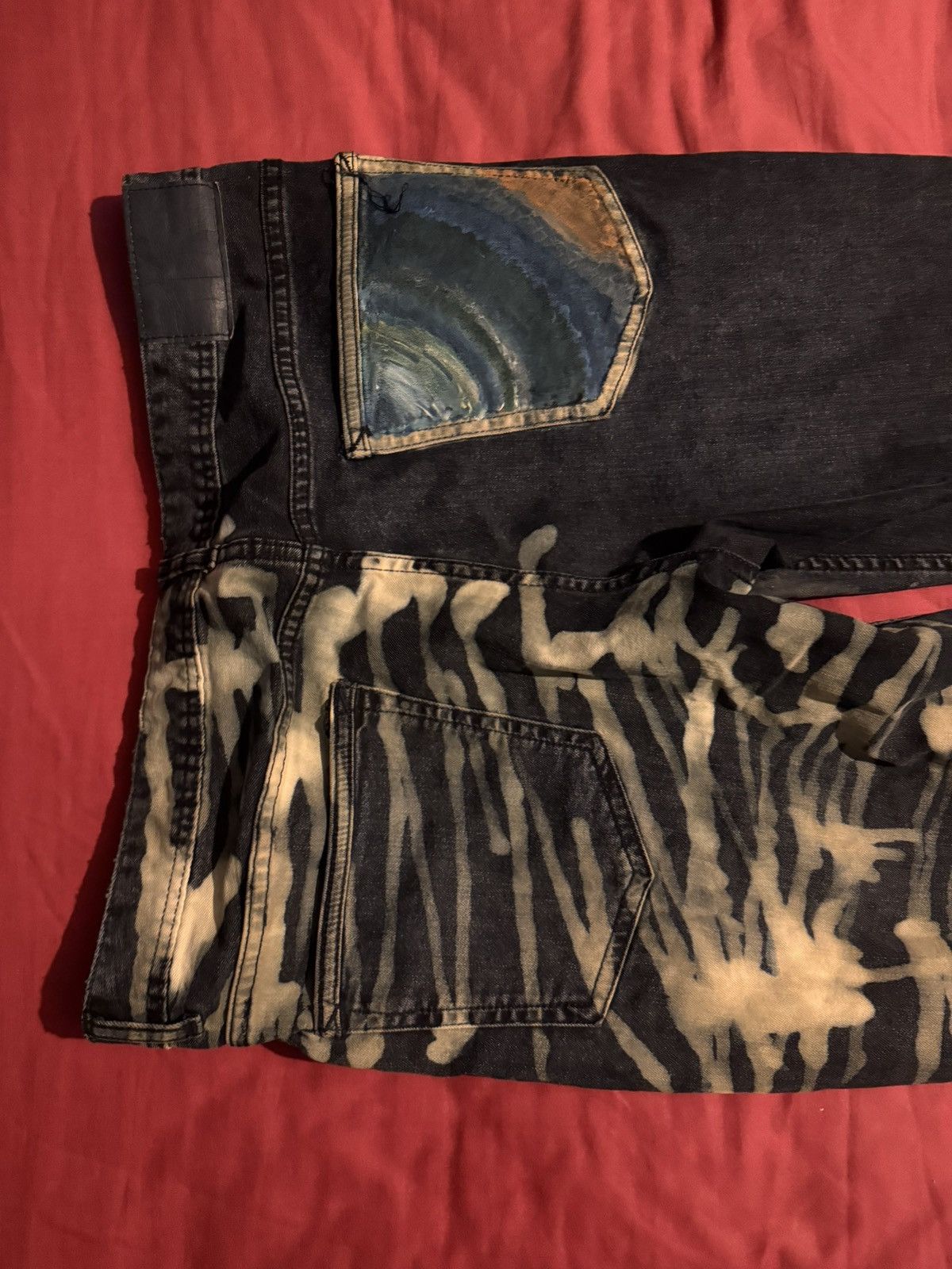 Other Bleached Acrylic paint Jeans Size US 34 / EU 50 - 3 Thumbnail