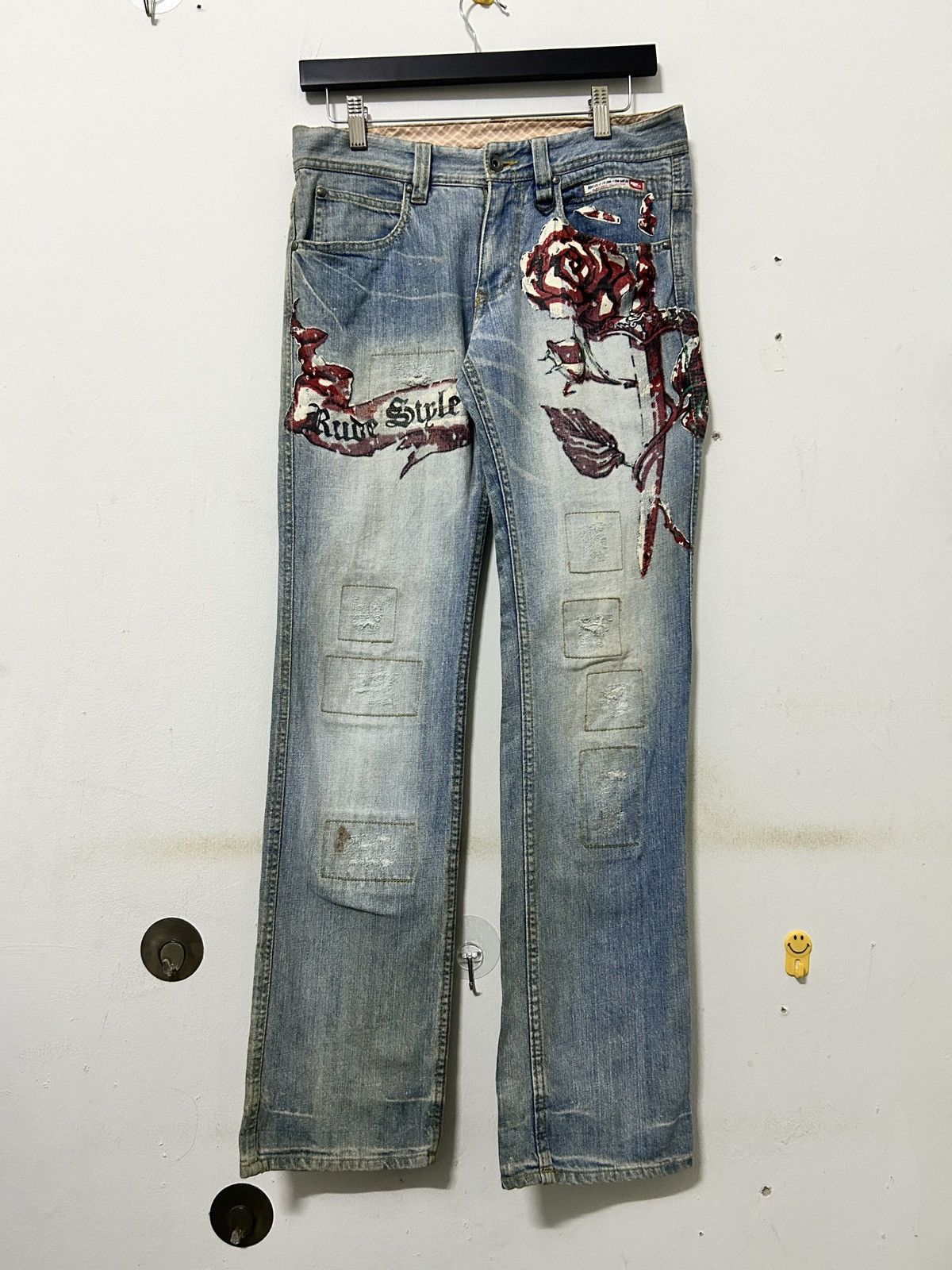 Japanese Brand × Matsuda × Nicole Club Vintage Nicole Club For Men Distressed Rose Style Jeans Size US 31 - 1 Thumbnail