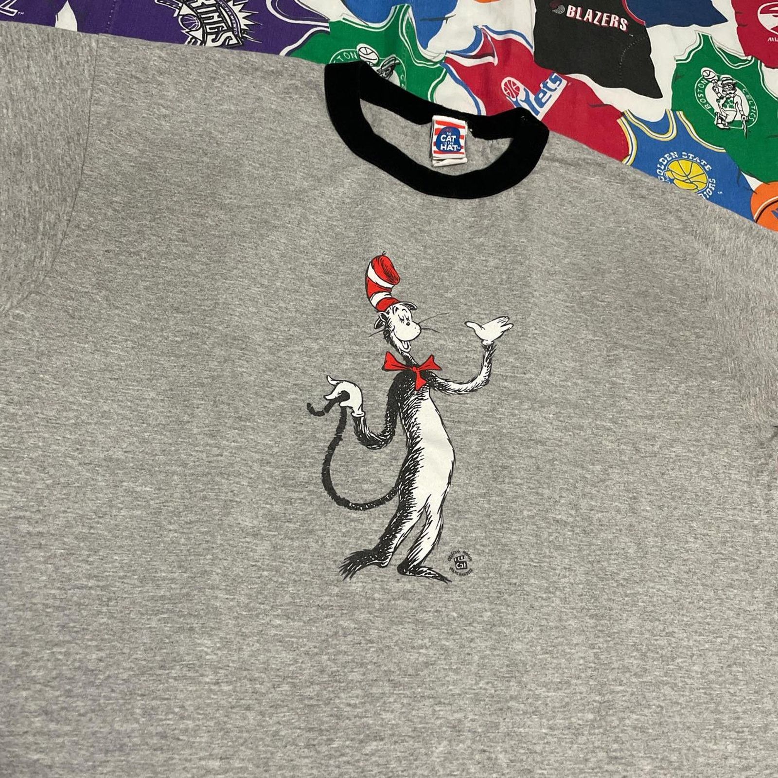 Vintage Y2K 2000s Dr. Seuss The Cat In The Hat Cartoon Ringer Tee Size US XL / EU 56 / 4 - 3 Thumbnail