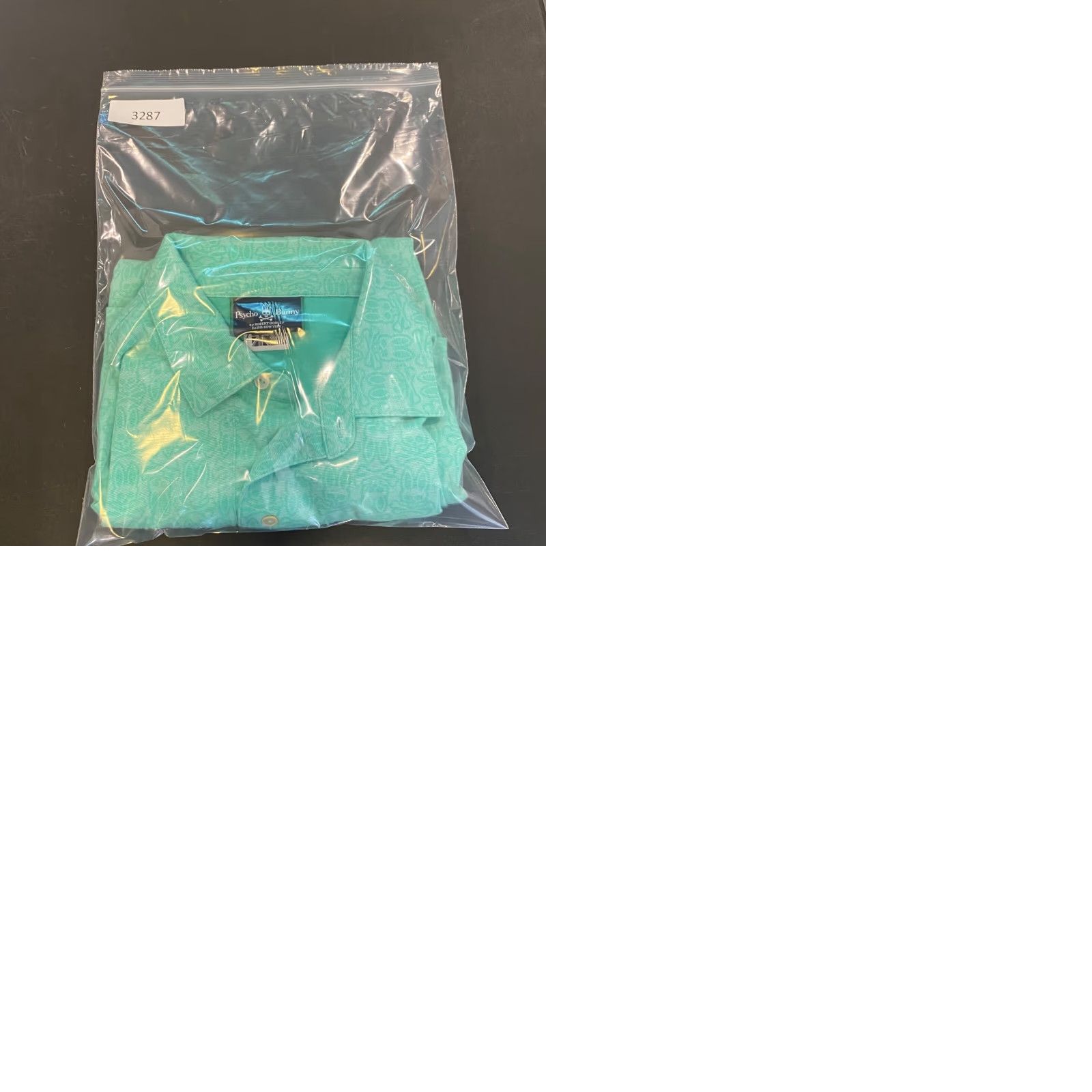 Psycho Bunny PSYCHO BUNNY Polo Shirt Mens XL Green AOP Logo Casual Golf Shirt S/S - 100% Cotton - Regular Fit / Classic Designer Shirt Size US XL / EU 56 / 4 - 9 Thumbnail