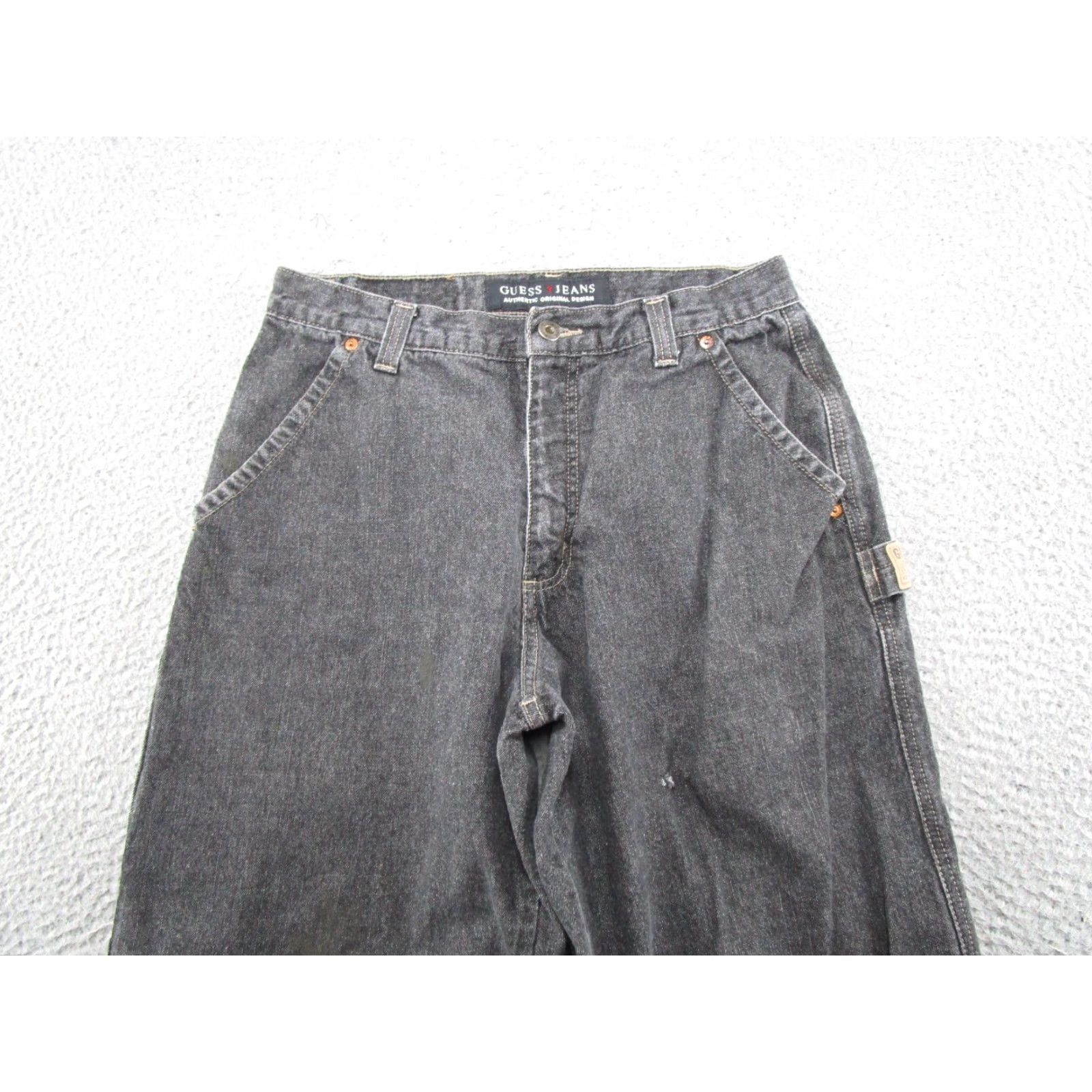 Guess VTG Guess Jeans Black Denim Straight Leg Baggy Jeans SZ 32 (30x29) GUESS Mens Jeans 5-Pocket VTG Baggy Straight Denim Jeans Size US 32 / EU 48 - 5 Thumbnail