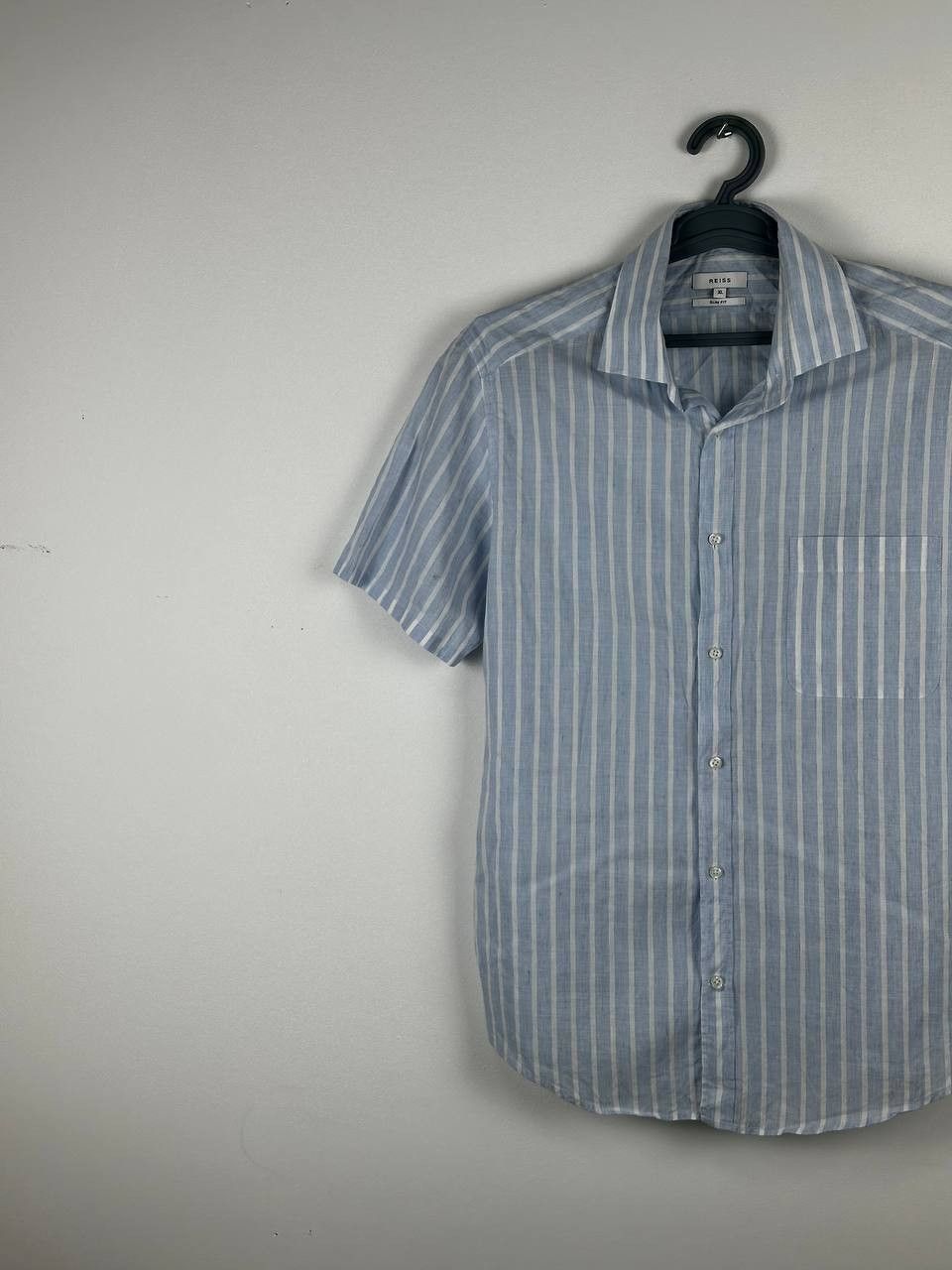 Reiss Reiss Linen Blend Camp Collar Striped Short Sleeve Shirt Size US XL / EU 56 / 4 - 3 Thumbnail