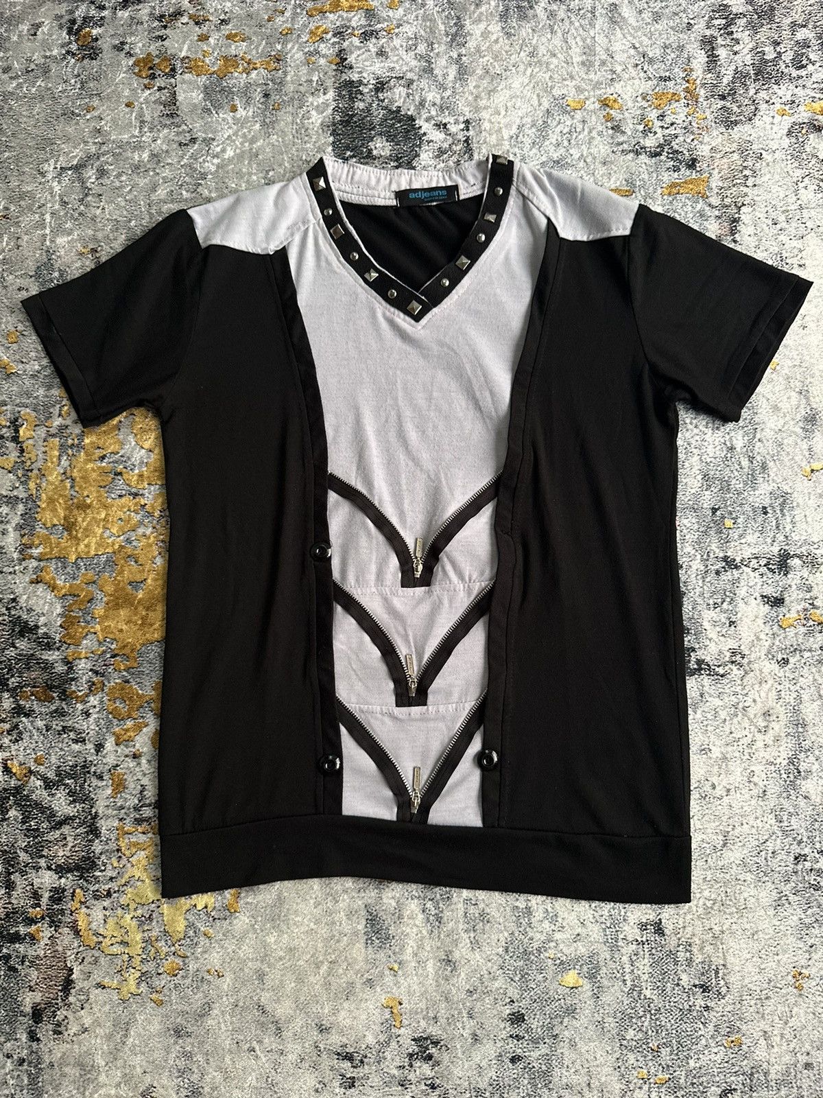 Japanese Brand CRAZY STUDDED ADJEANS MULTI ZIPPER PUNK STYLED Size US S / EU 44-46 / 1 - 1 Thumbnail