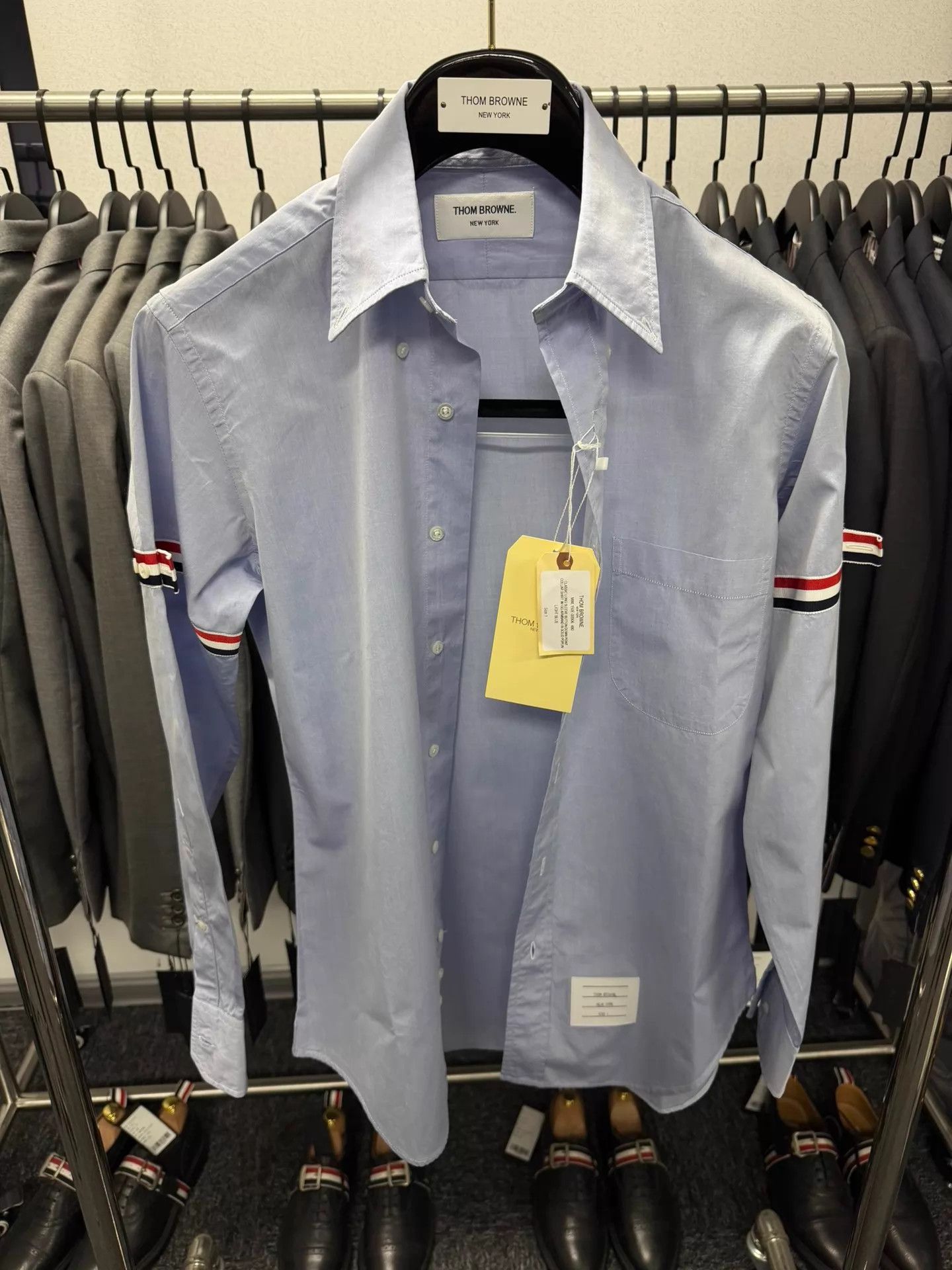 Thom Browne Thom Browne Classic Double Sleeve Tab Shirt Blue Size1 Size US S / EU 44-46 / 1 - 1 Thumbnail