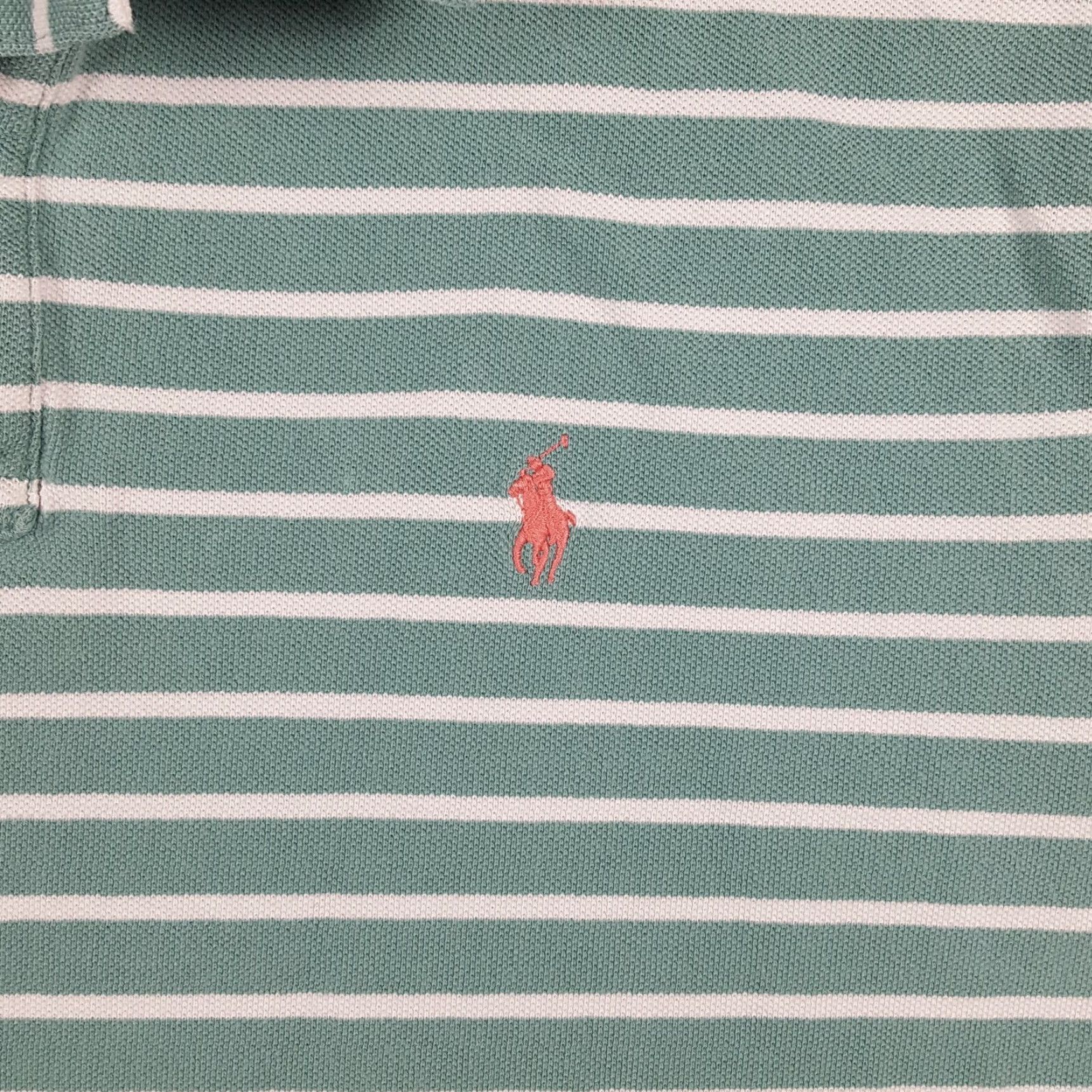 Ralph Lauren VINTAGE Ralph Lauren Striped Polo Shirt XL Seafoam Green Preppy Grunge Skate 90s Mens Size US XL / EU 56 / 4 - 2 Thumbnail
