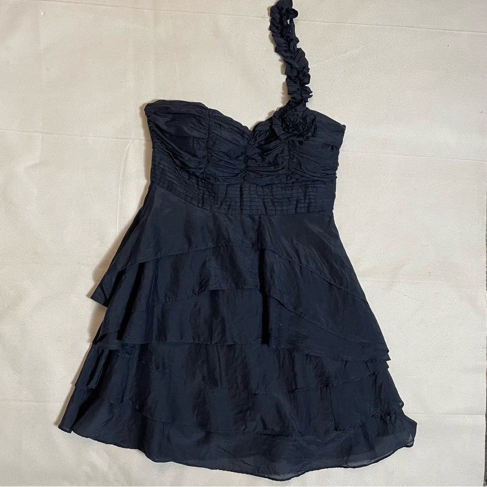 Other Miss Minuet Cotton Silk One Shoulder Blue Mini Dress Size S Size S / US 4 / IT 40 - 5 Thumbnail