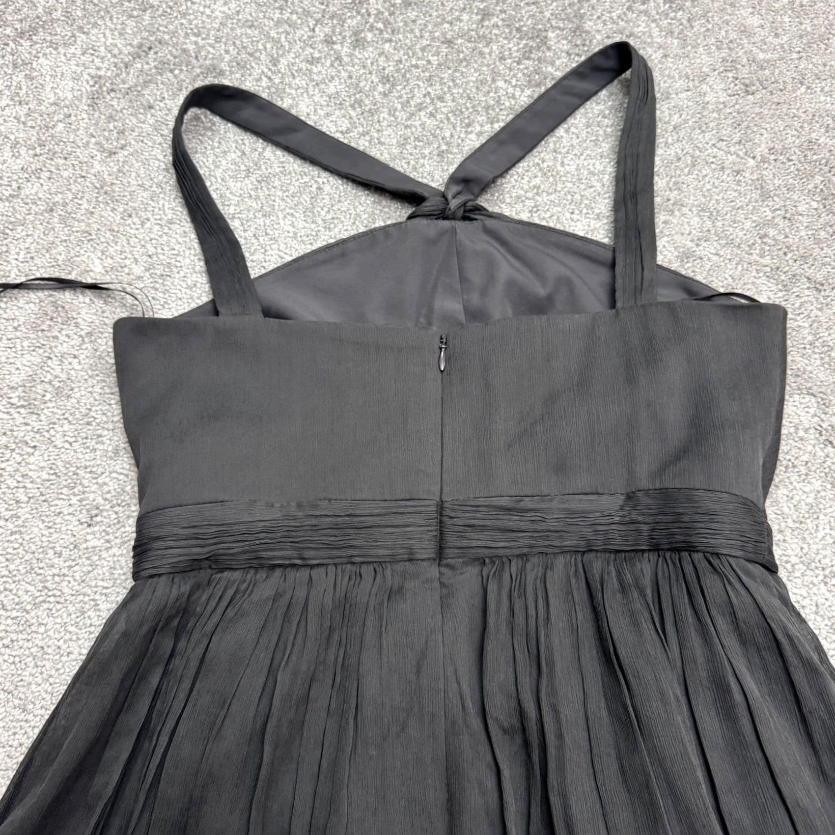 J.Crew J.Crew Silk Pleated Halter Cocktail A-Line Mini Dress Womens 6 Charcoal Gray Silk Pleated Halter Dress Women 6 Gray Size M / US 6-8 / IT 42-44 - 5 Thumbnail