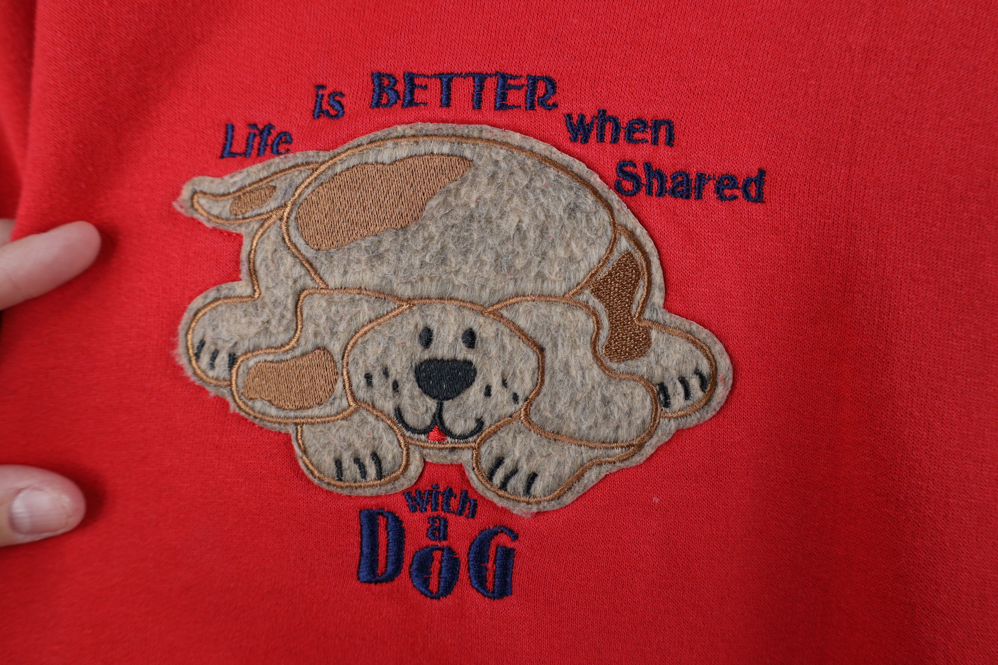 Vintage Vintage 90s Streetwear Life Is Better With A Dog Sweatshirt Size M / US 6-8 / IT 42-44 - 4 Thumbnail