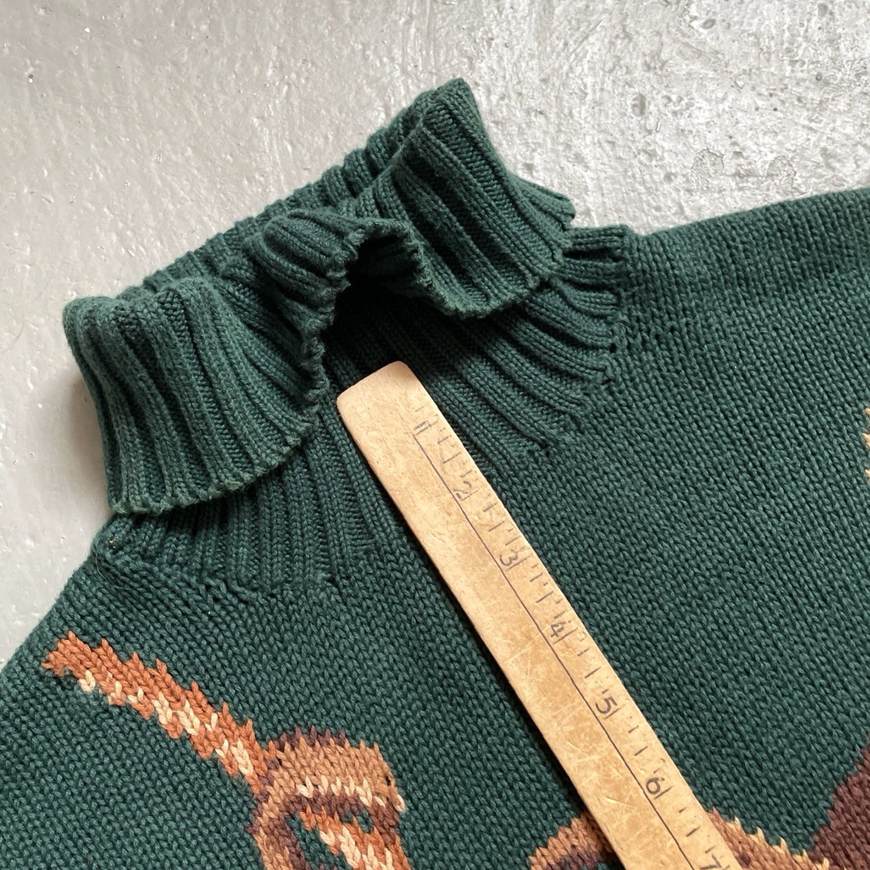 Ralph Lauren VINTAGE Polo Ralph Lauren Clubs Riding Turtleneck Knit Equestrian Sweater M Green Polo Ralph Lauren Shirts? Size US M / EU 48-50 / 2 - 6 Thumbnail