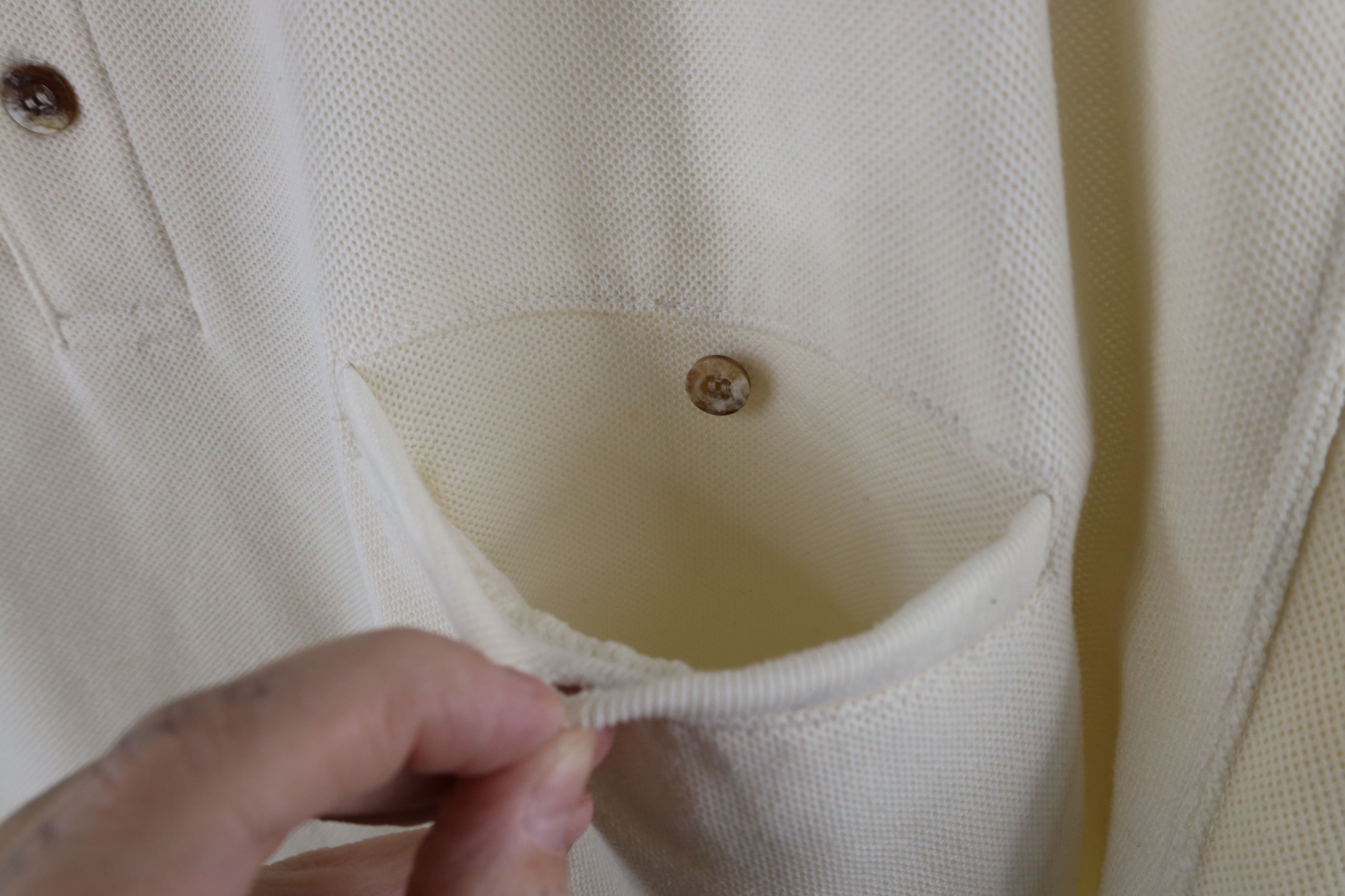 Vintage Vintage 90s Streetwear Pique Cotton Pullover Polo Cream Size US XXL / EU 58 / 5 - 7 Thumbnail