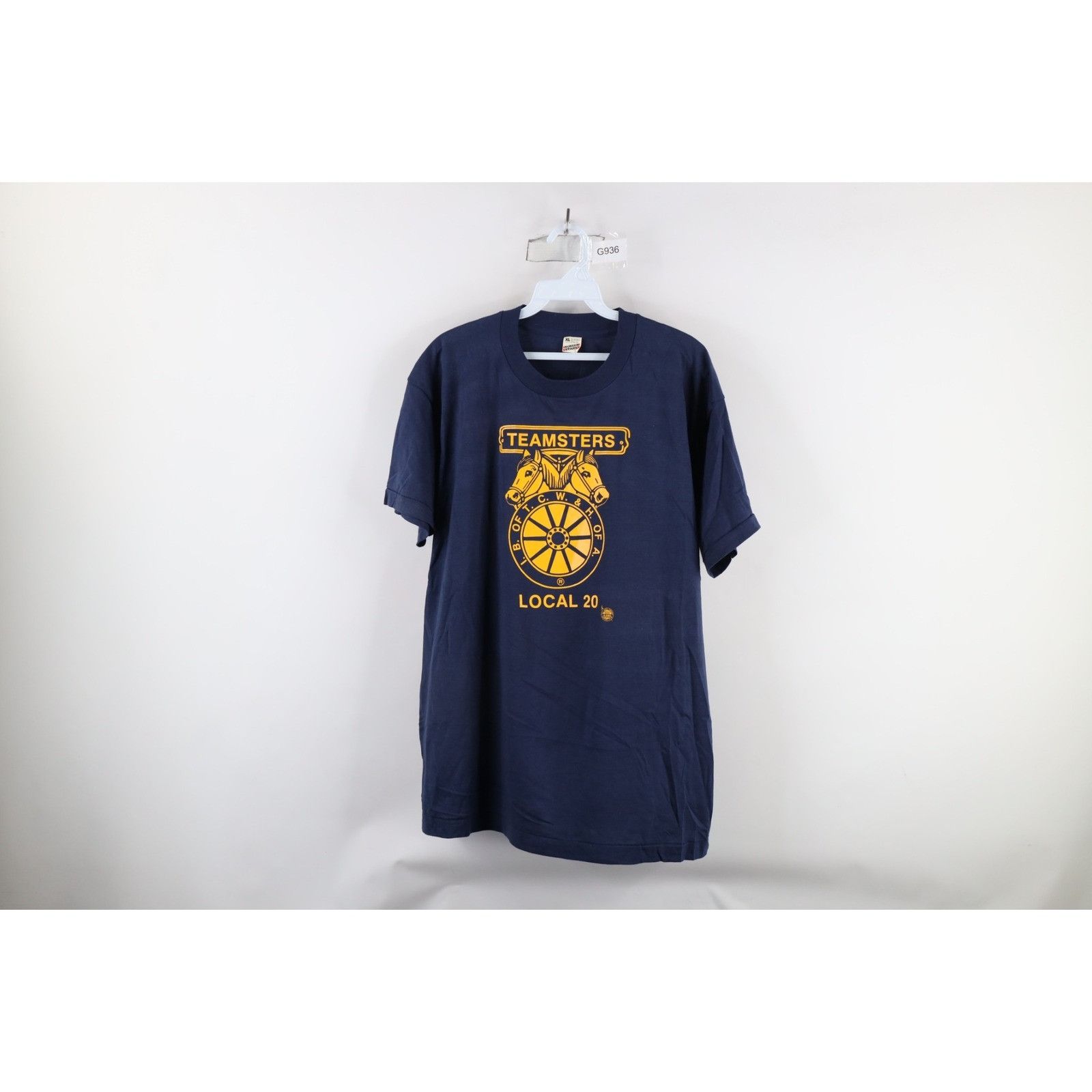Vintage NOS Vintage 80s Local 20 Teamsters Union T-Shirt Size US XL / EU 56 / 4 - 1 Thumbnail