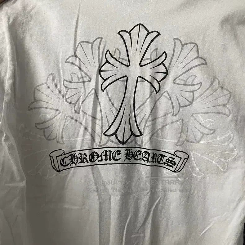 Chrome Hearts CHROME HEARTS Size S Sketch Cross Scroll White Long-Sleeved Size US S / EU 44-46 / 1 - 8 Thumbnail