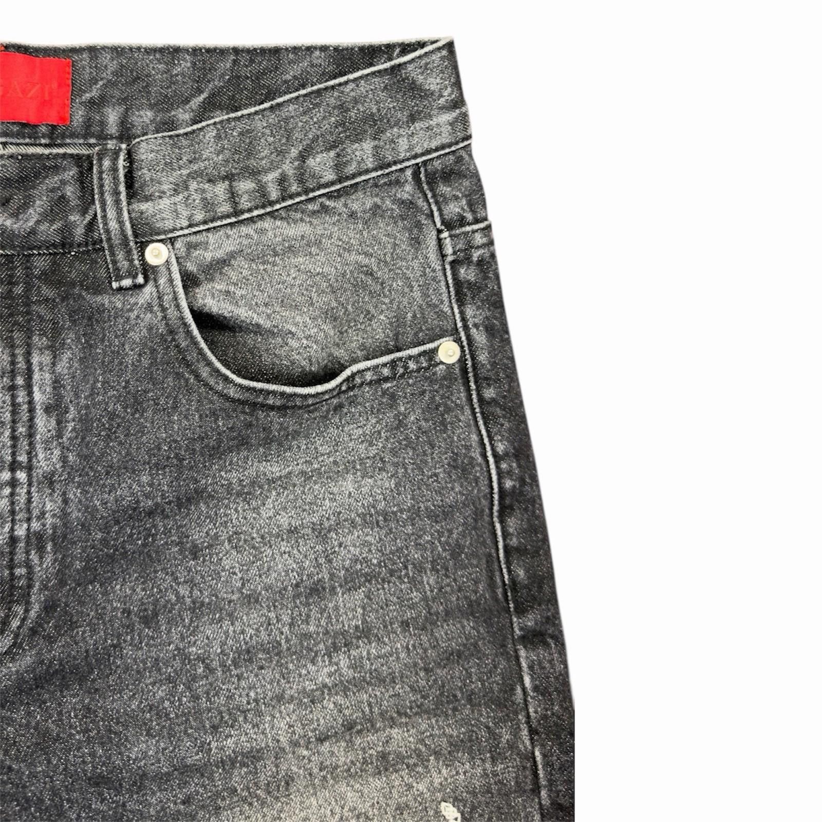 Fugazi Fugazi Paint Splatter Jeans Black Distressed Denim 32 x 30.5 Size US 32 / EU 48 - 2 Thumbnail