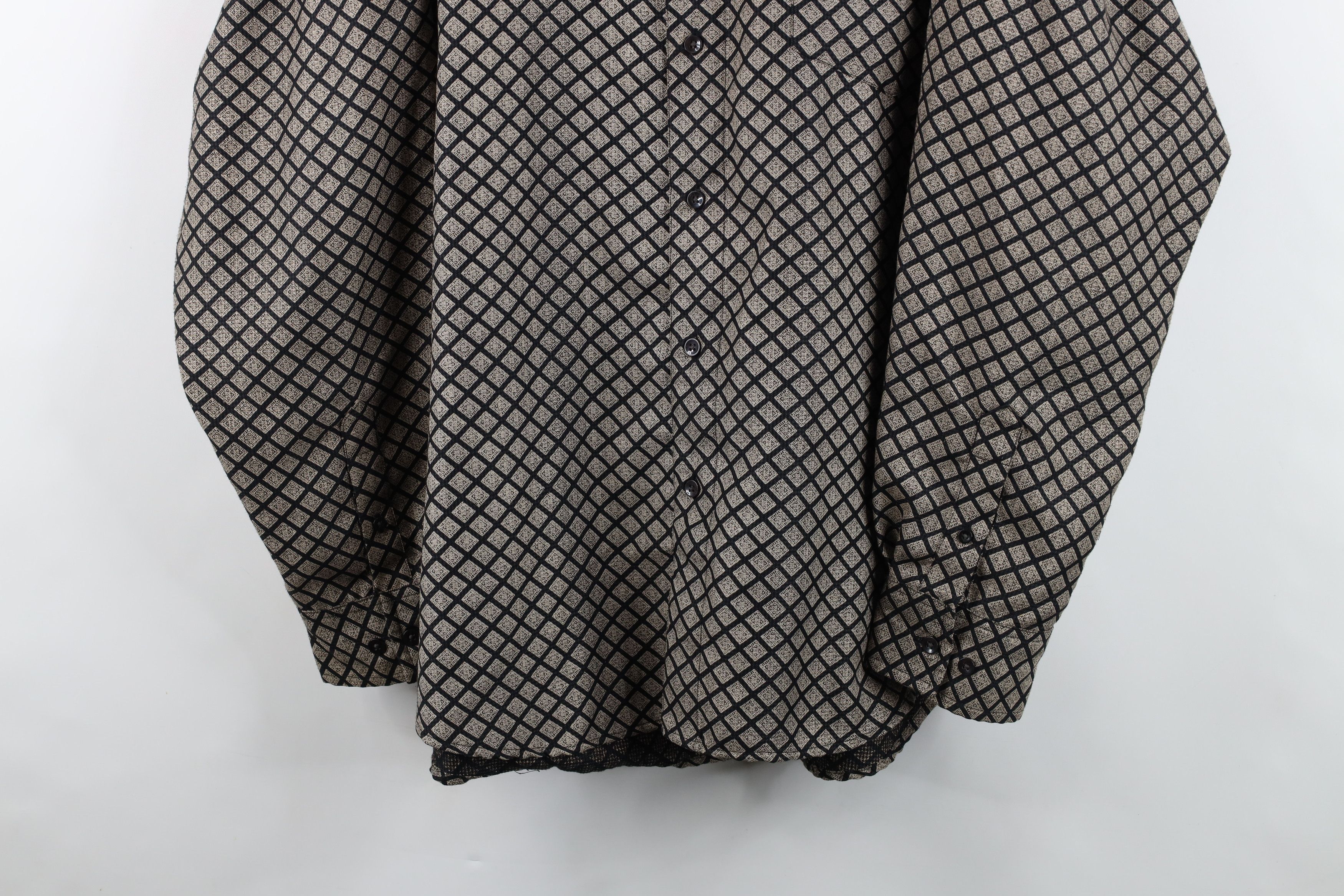 Vintage Vintage 90s Streetwear Diamond Knit Collared Button Shirt Size US XL / EU 56 / 4 - 3 Thumbnail