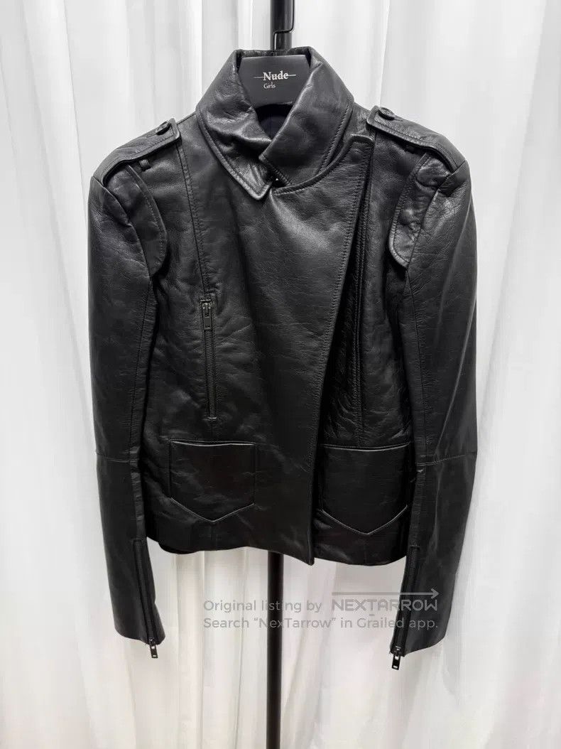 Maison Margiela Maison Margiela Diagonal Zip Removable Sleeve Leather Jac Size US XXS / EU 40 - 1 Thumbnail