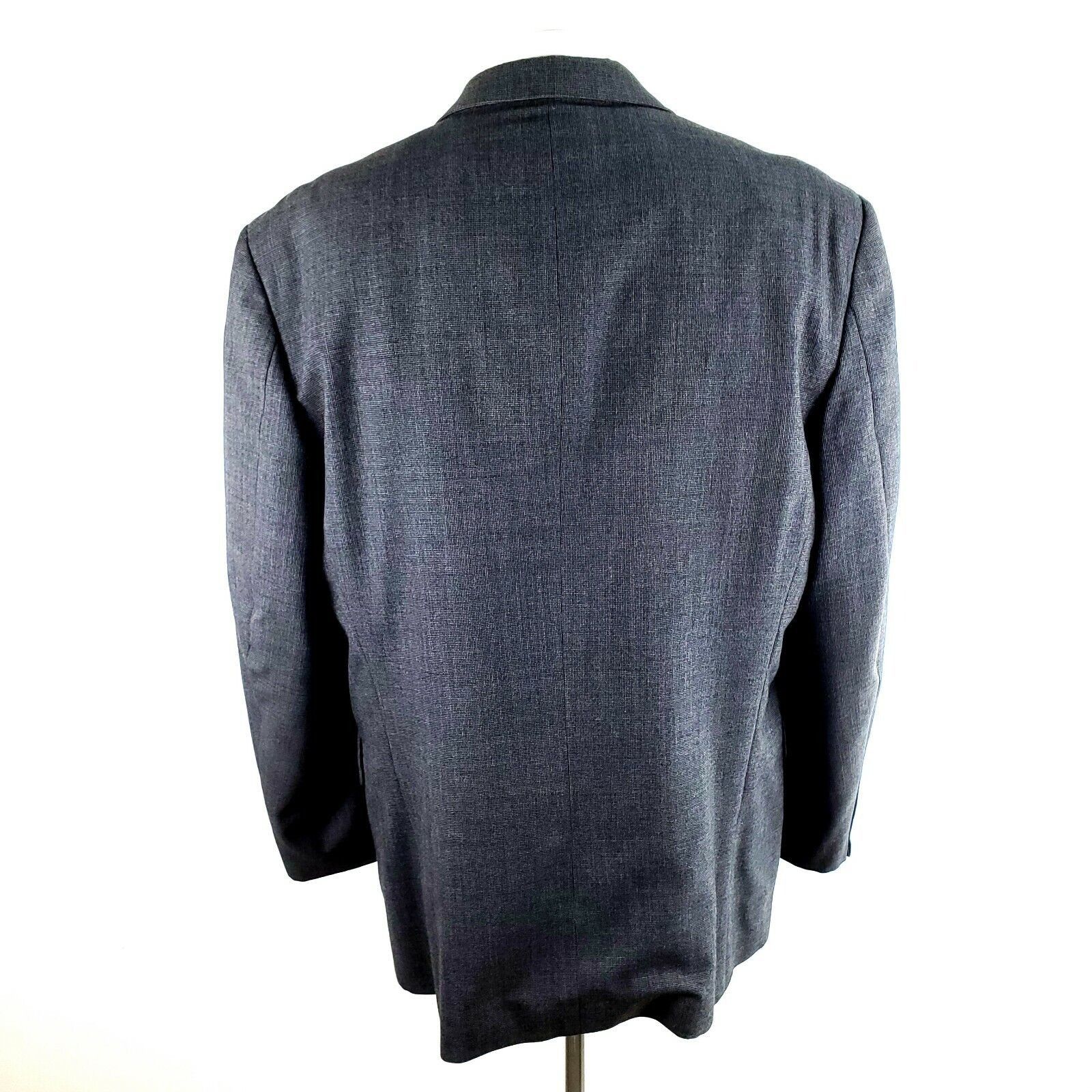 Oscar De La Renta Oscar de la Renta 42R 2 Button Nailshead Wool Gray Blazer Sp Size 42R - 6 Thumbnail