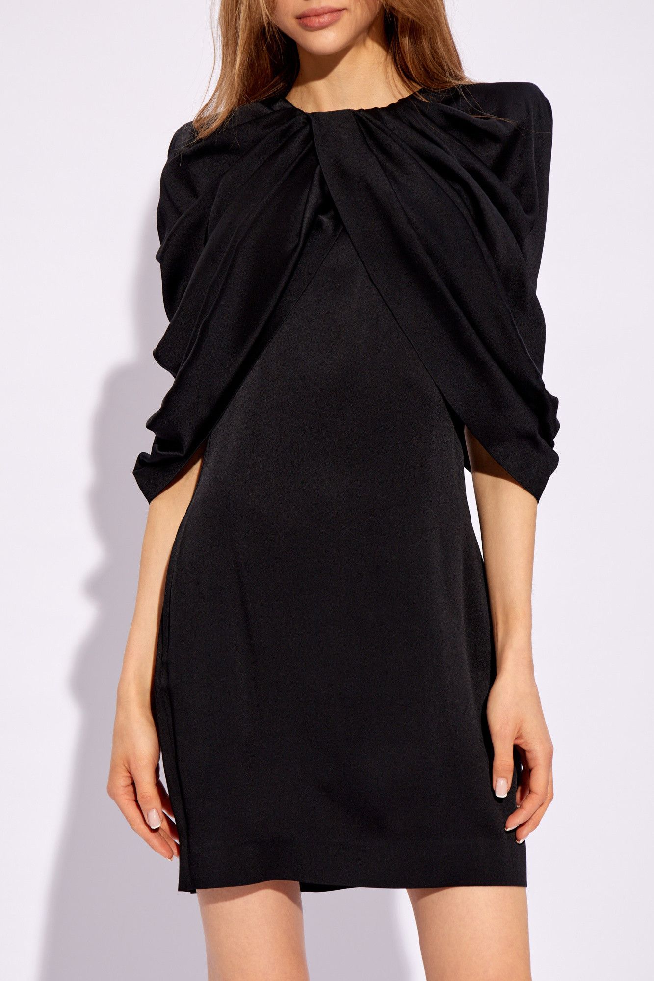 Stella McCartney o1s22i1n1024 Petal Sleeves Mini Dress in Black Size S / US 4 / IT 40 - 3 Thumbnail