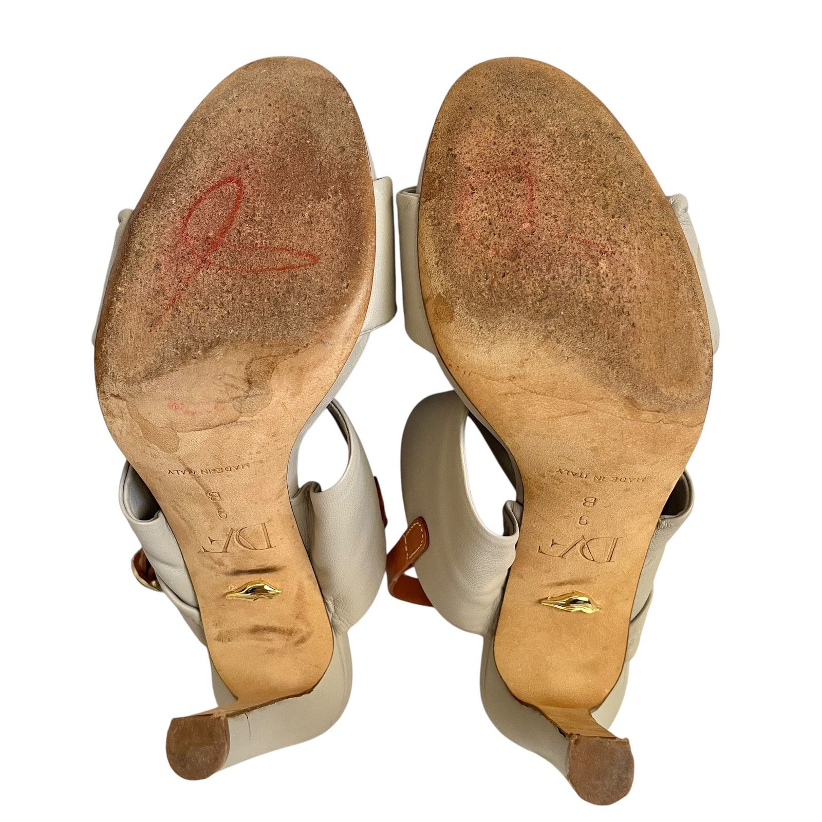 Diane von Furstenberg Diane Von Furstenberg Jacey Leather Slingback Sandals Heels Size US 7 / IT 37 - 6 Thumbnail