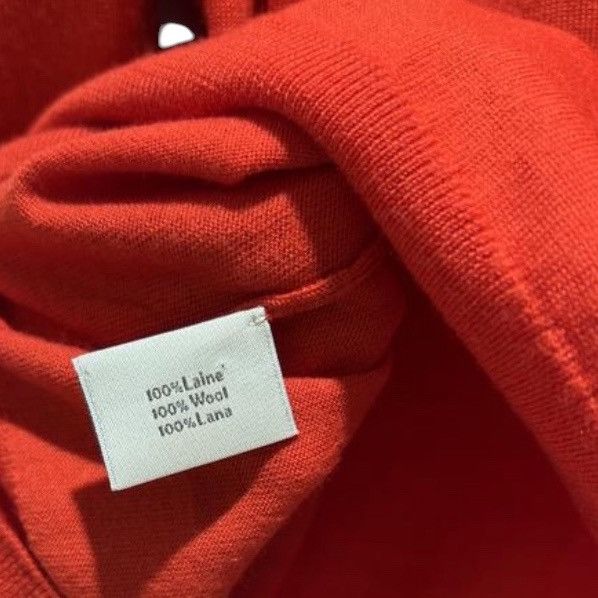 Hermes 🧿extrafine wool knitted V-neck sweater red Size US M / EU 48-50 / 2 - 3 Thumbnail