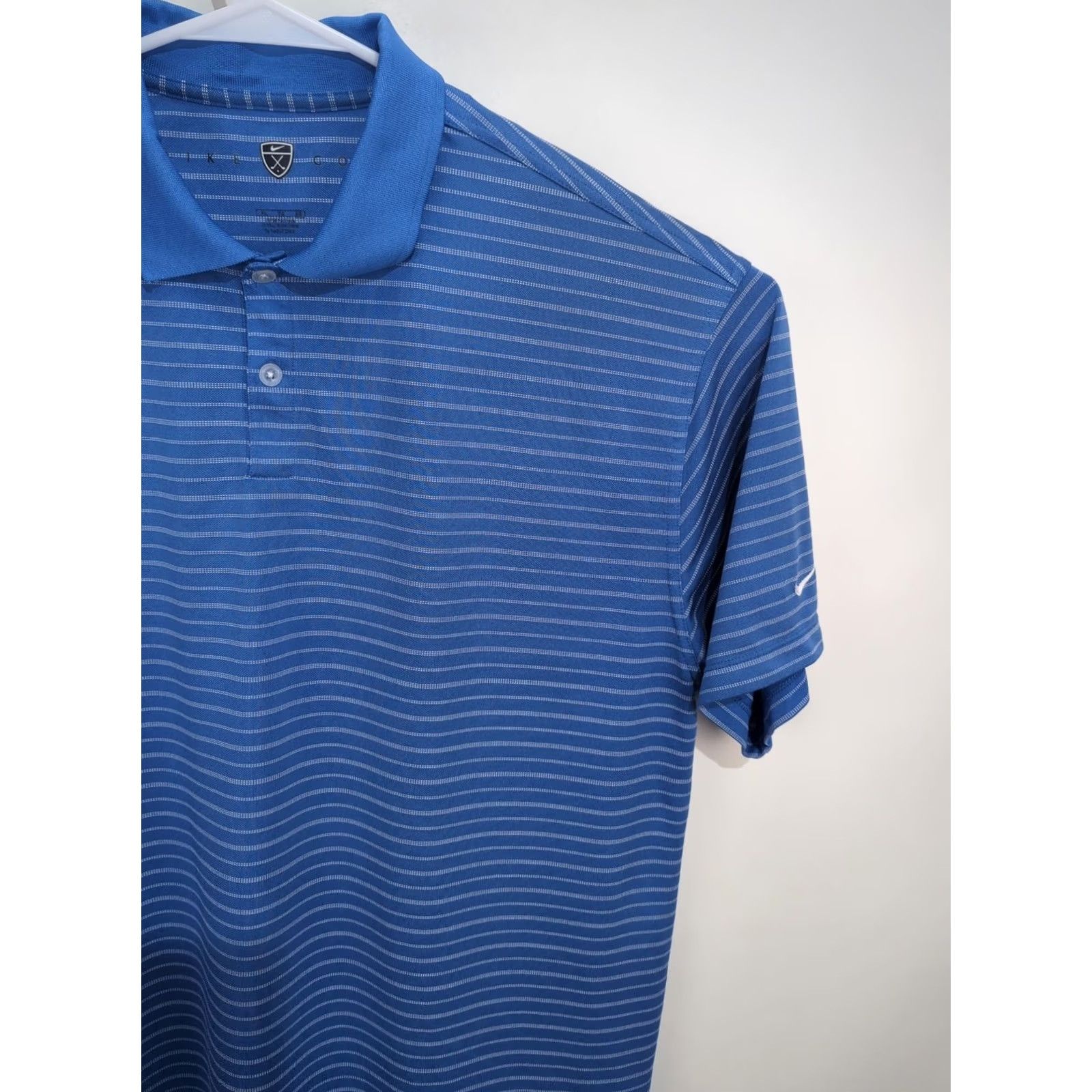 Nike NIKE GOLF Polo Shirt Short Sleeve Men XL Blue Striped Swoosh Golf Performance Moisture Wicking Breathable Embroidered Logo adidas? Size US XL / EU 56 / 4 - 6 Thumbnail