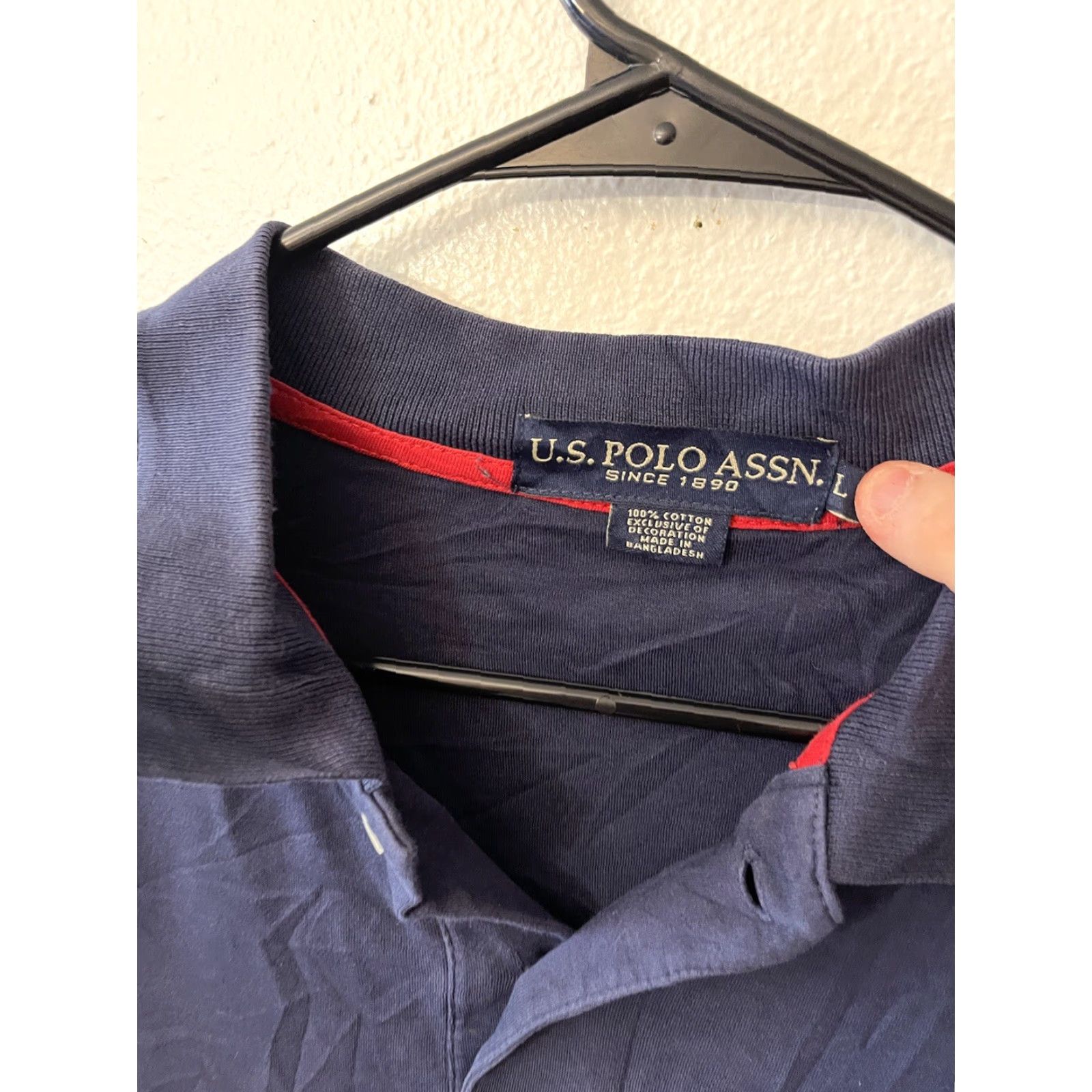 Vintage US Polo Assn Polo Shirt Navy Blue Short Sleeve Collared Size Large Men Regular 100% Cotton Logo Classic Fit Size US L / EU 52-54 / 3 - 3 Thumbnail