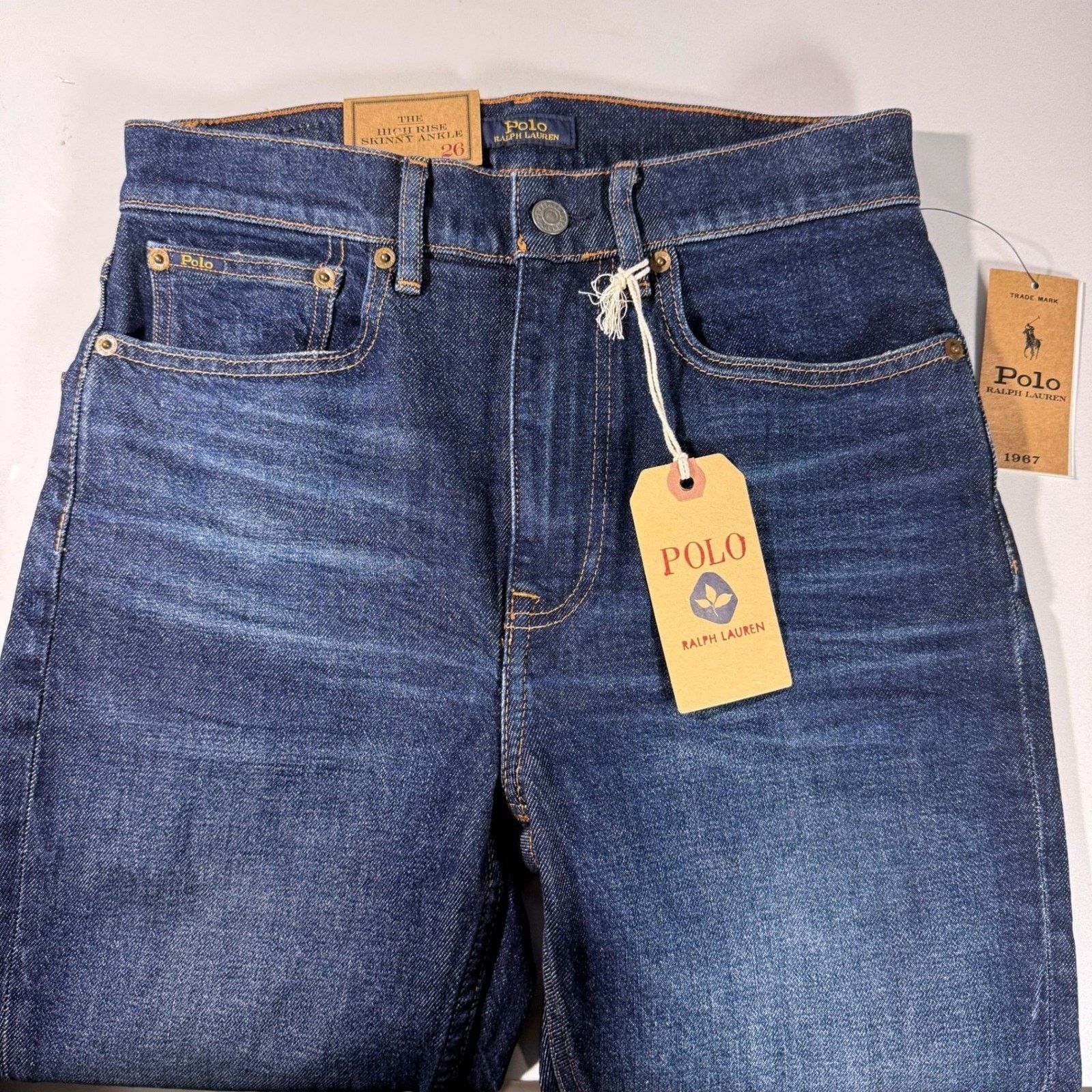 Polo Ralph Lauren Polo Ralph Lauren High Rise Skinny Jeans Dark Wash Size 26 Size 26" / US 2 / IT 38 - 4 Thumbnail