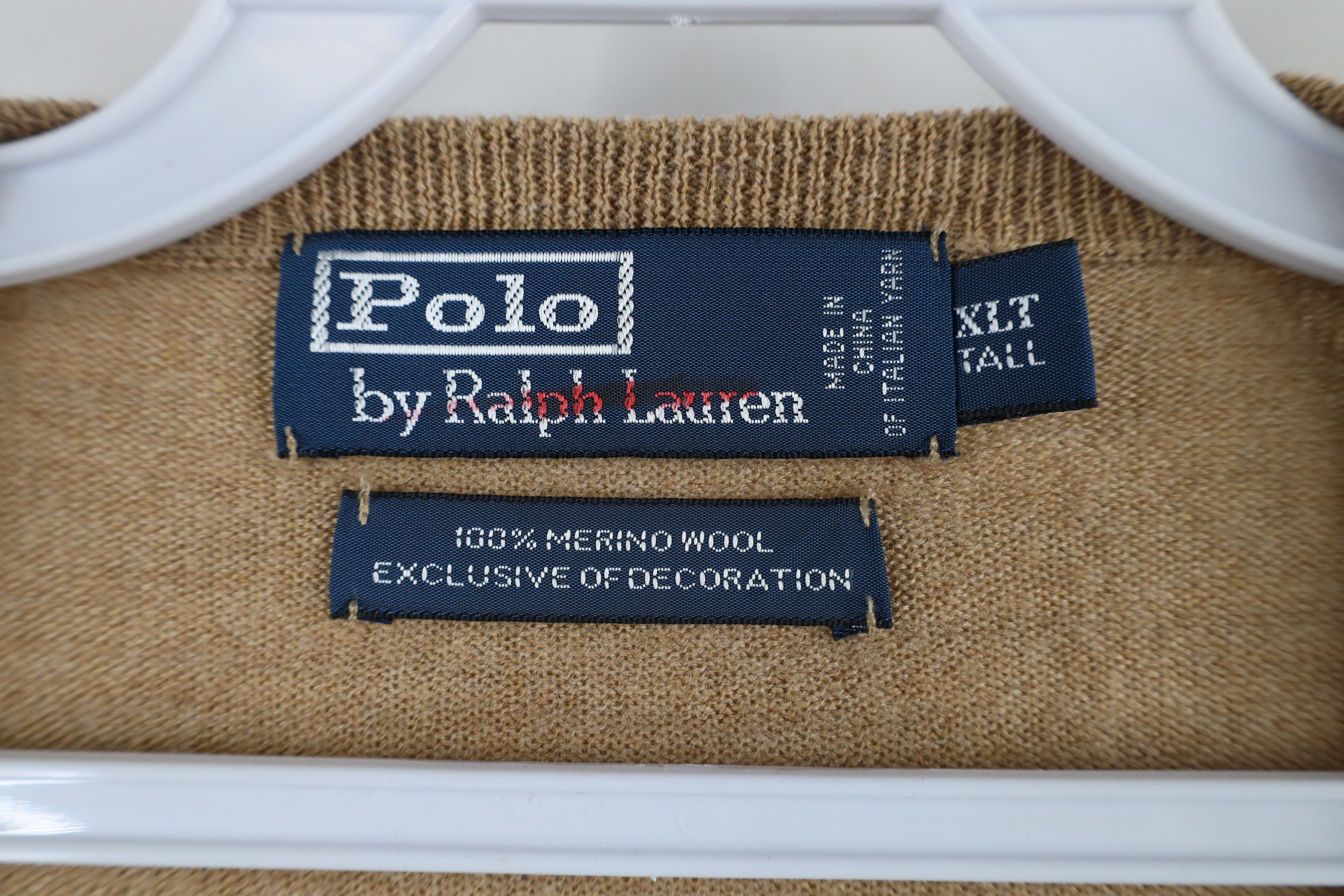 Ralph Lauren × Vintage Vintage 90s Ralph Lauren Wool V-Neck Sweater Heather Brown Size US XL / EU 56 / 4 - 4 Thumbnail